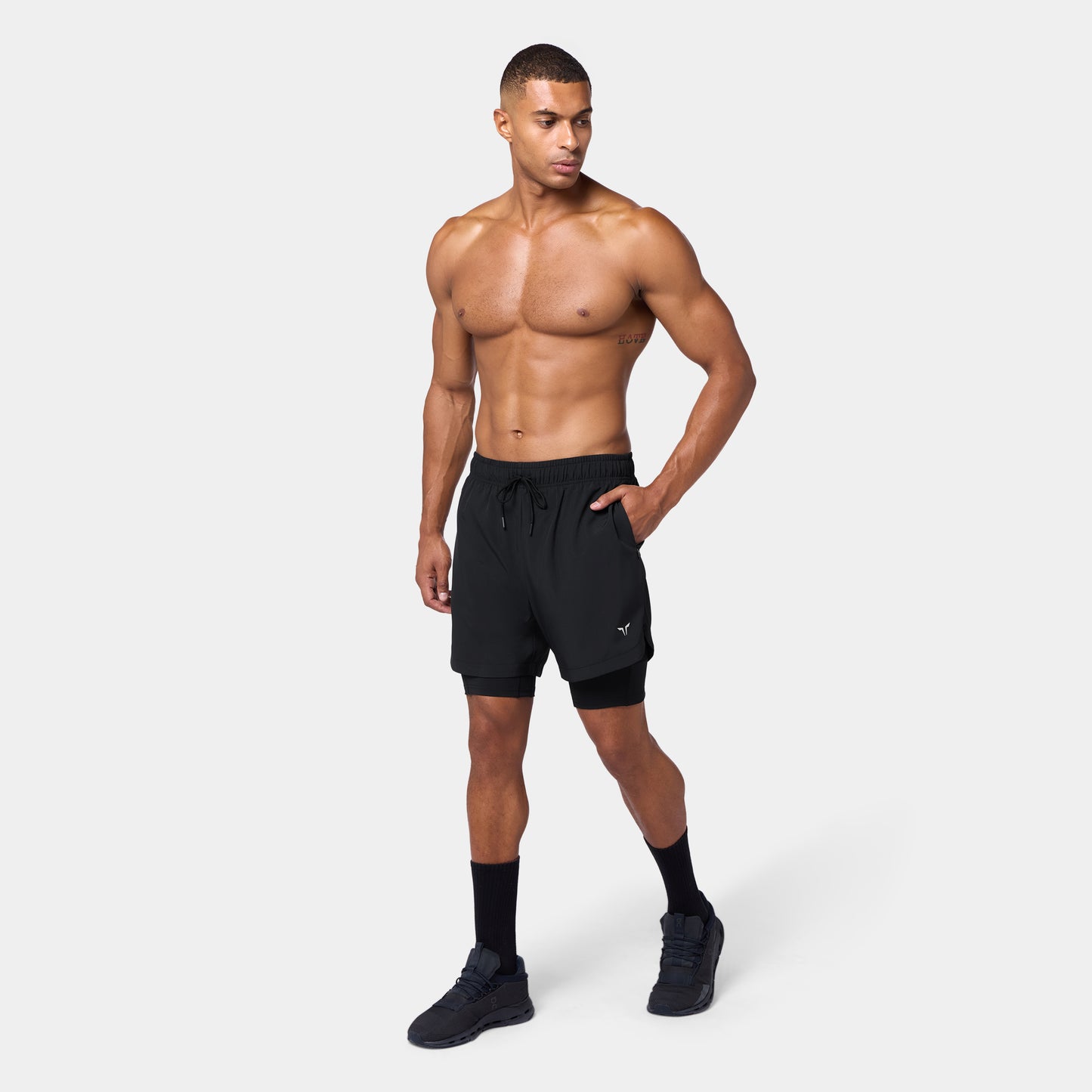 ليمتليس شورت 2 في 1 7" - أسود