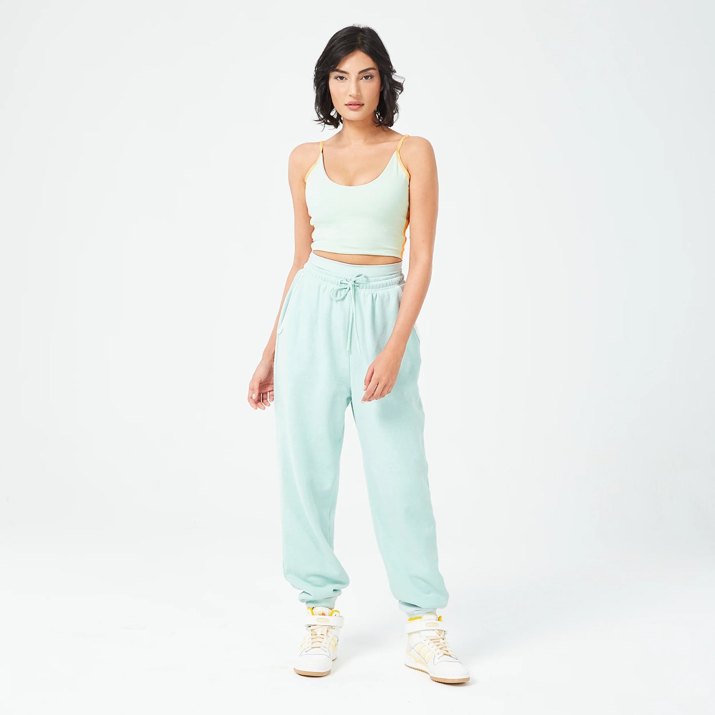 بلوزة بنمط حمالة صدر ريتروجراد لونج لاين - سماوي فاتح مارل