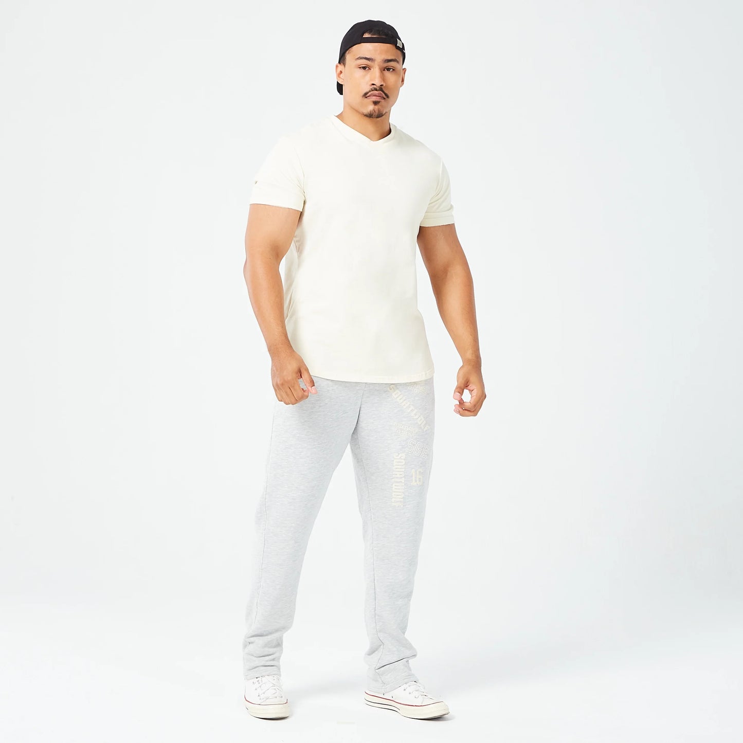 Golden Era Back-On-Track Joggers - Light Grey Marl