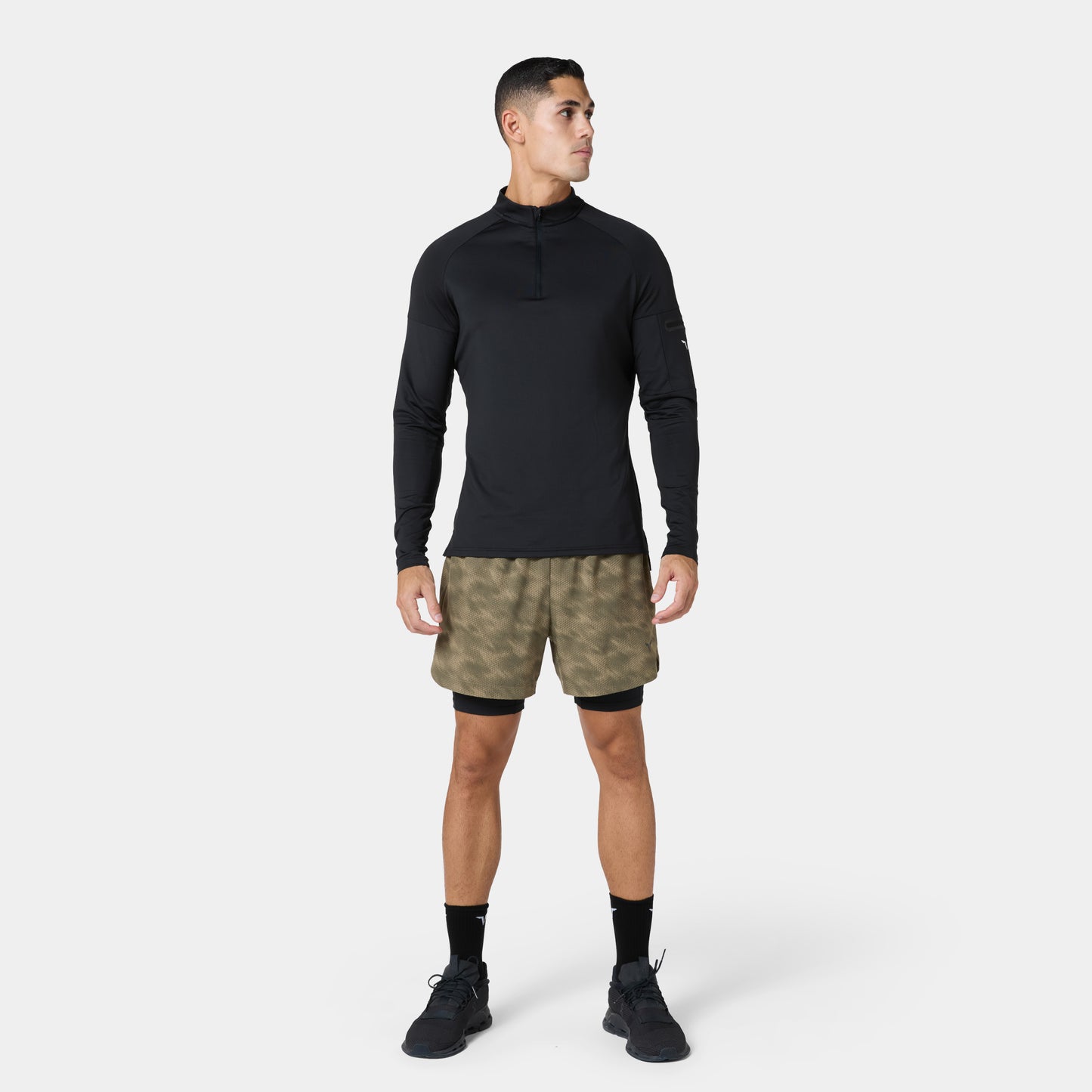 آكت دراي® الفا ربع سحاب بأكمام طويلة - أسود