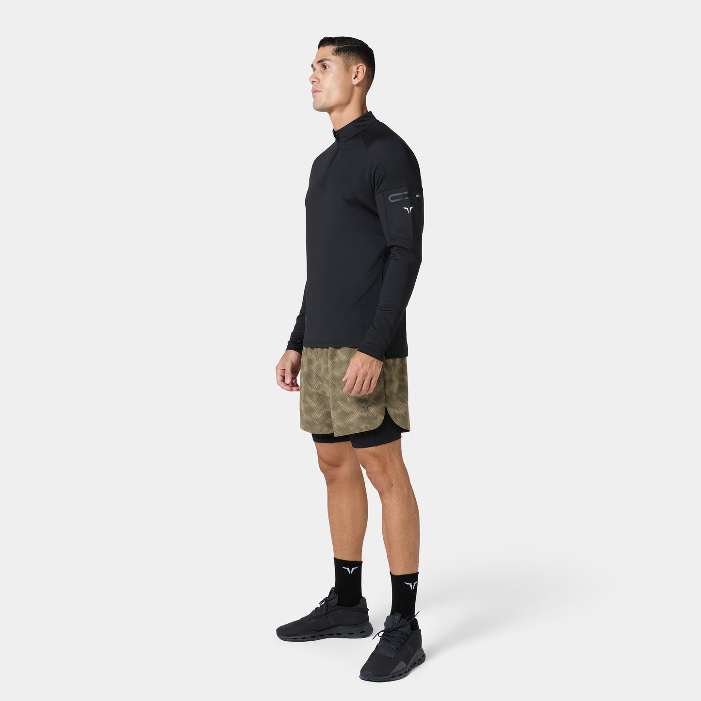 آكت دراي® الفا ربع سحاب بأكمام طويلة - أسود