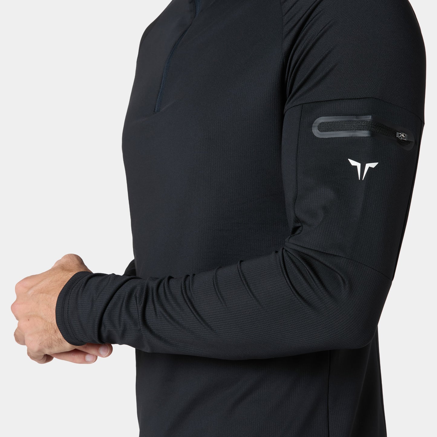 آكت دراي® الفا ربع سحاب بأكمام طويلة - أسود