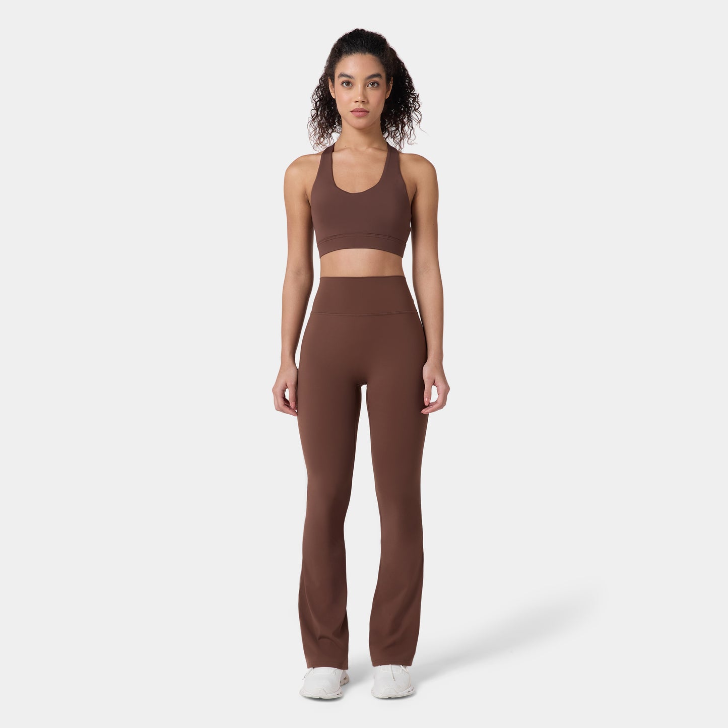 High Rise Flared Pants - Chestnut