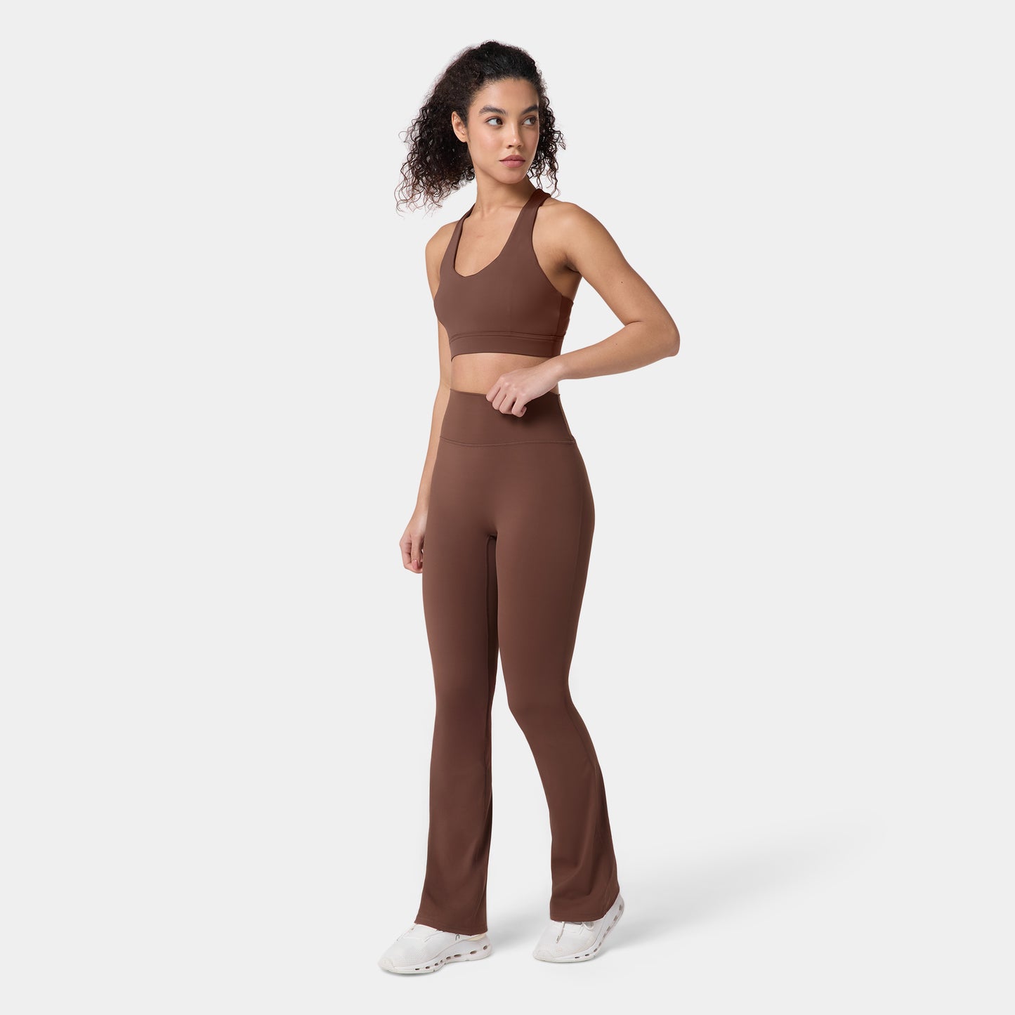 High Rise Flared Pants - Chestnut