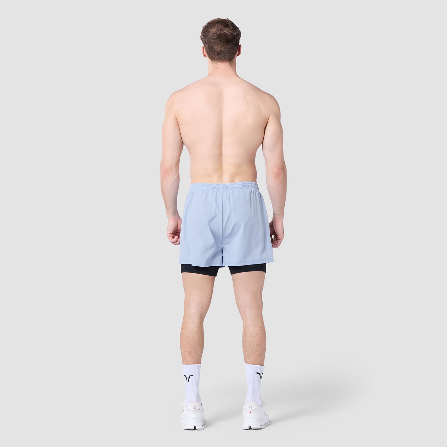 شورت كور  5 انش 2 في 1 - كحلي & أزرق سماوي