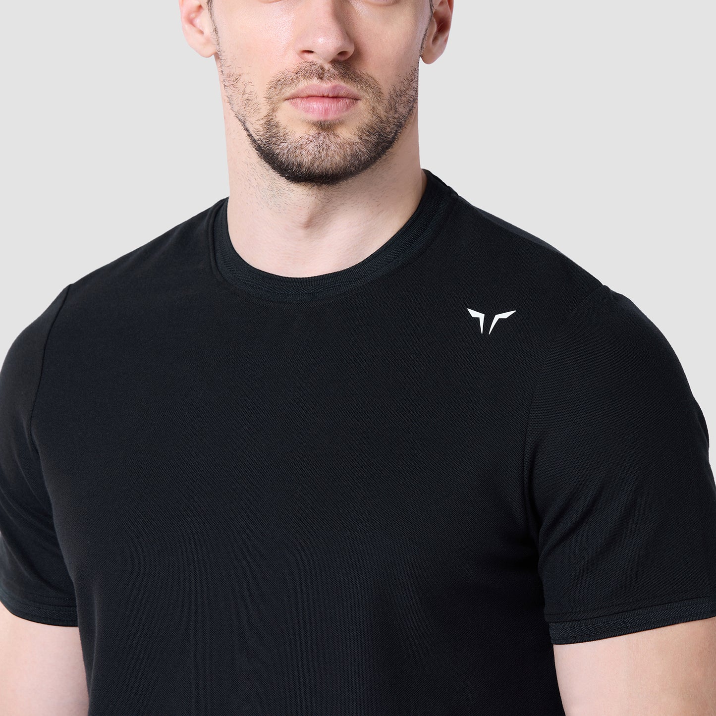 كور تيشرت بياقة مستديرة - أسود