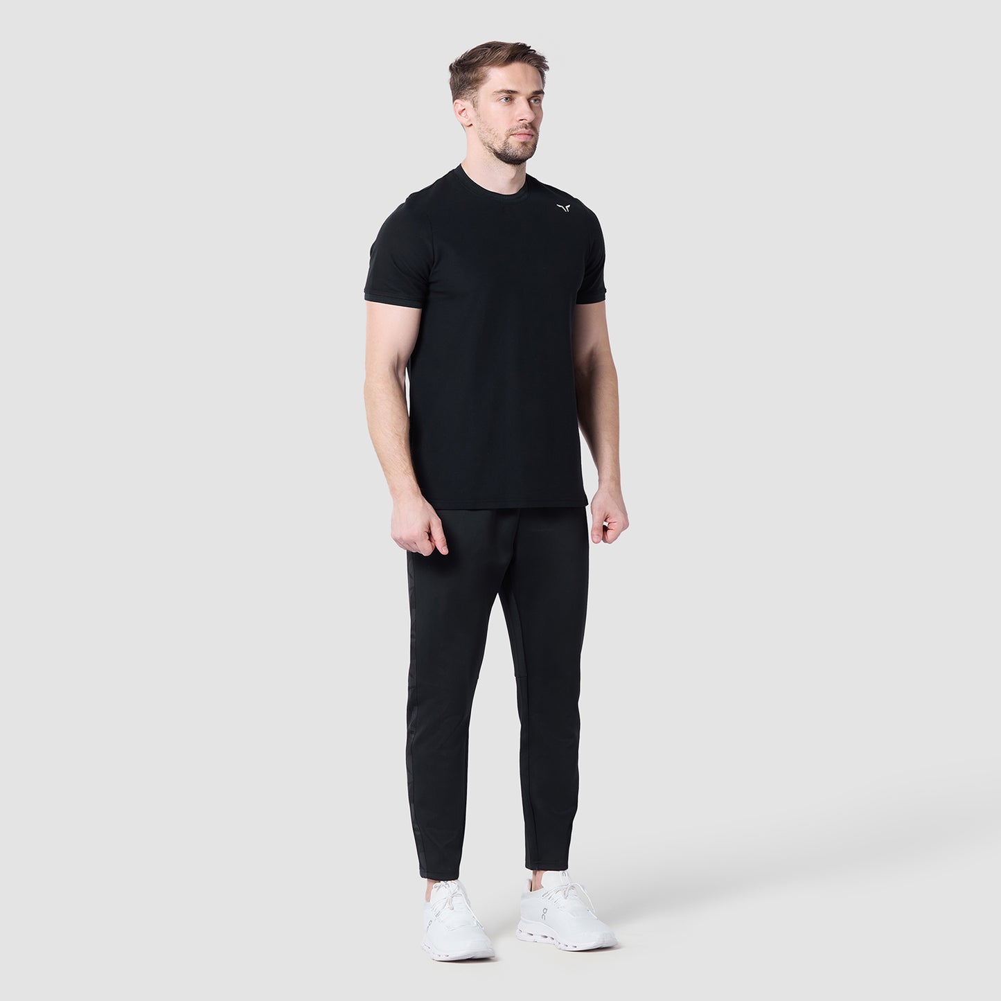 كور تيشرت بياقة مستديرة - أسود