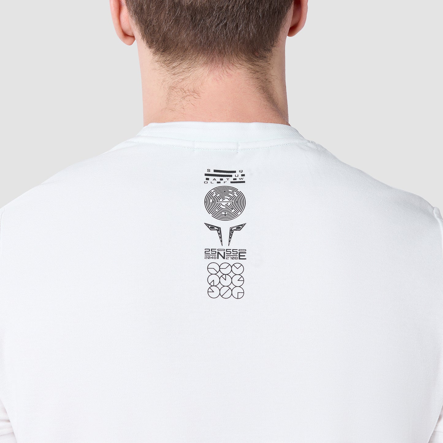 كور تيشرت بياقة مستديرة -  أبيض لؤلؤي