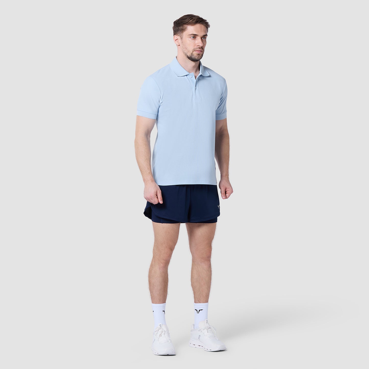 تيشيرت بولو كور أوفر أتشيفر - أزرق سماوي