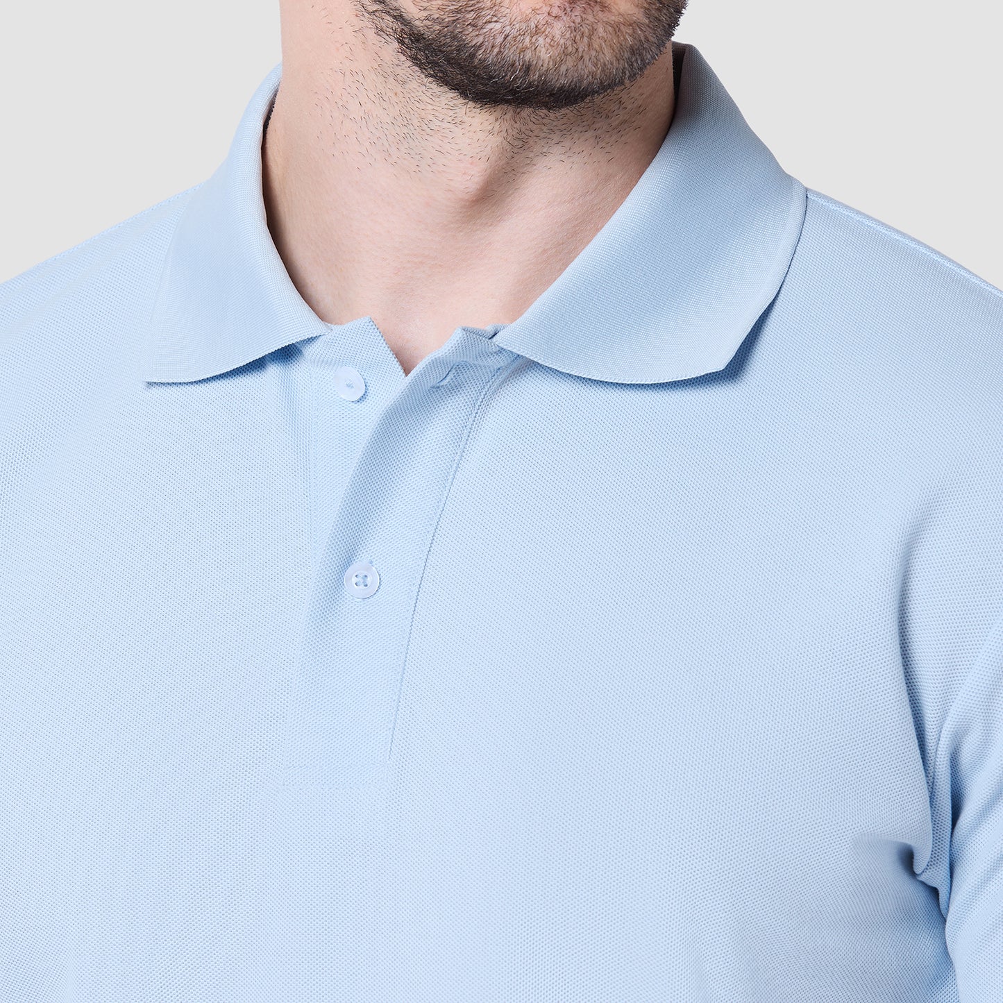 تيشيرت بولو كور أوفر أتشيفر - أزرق سماوي