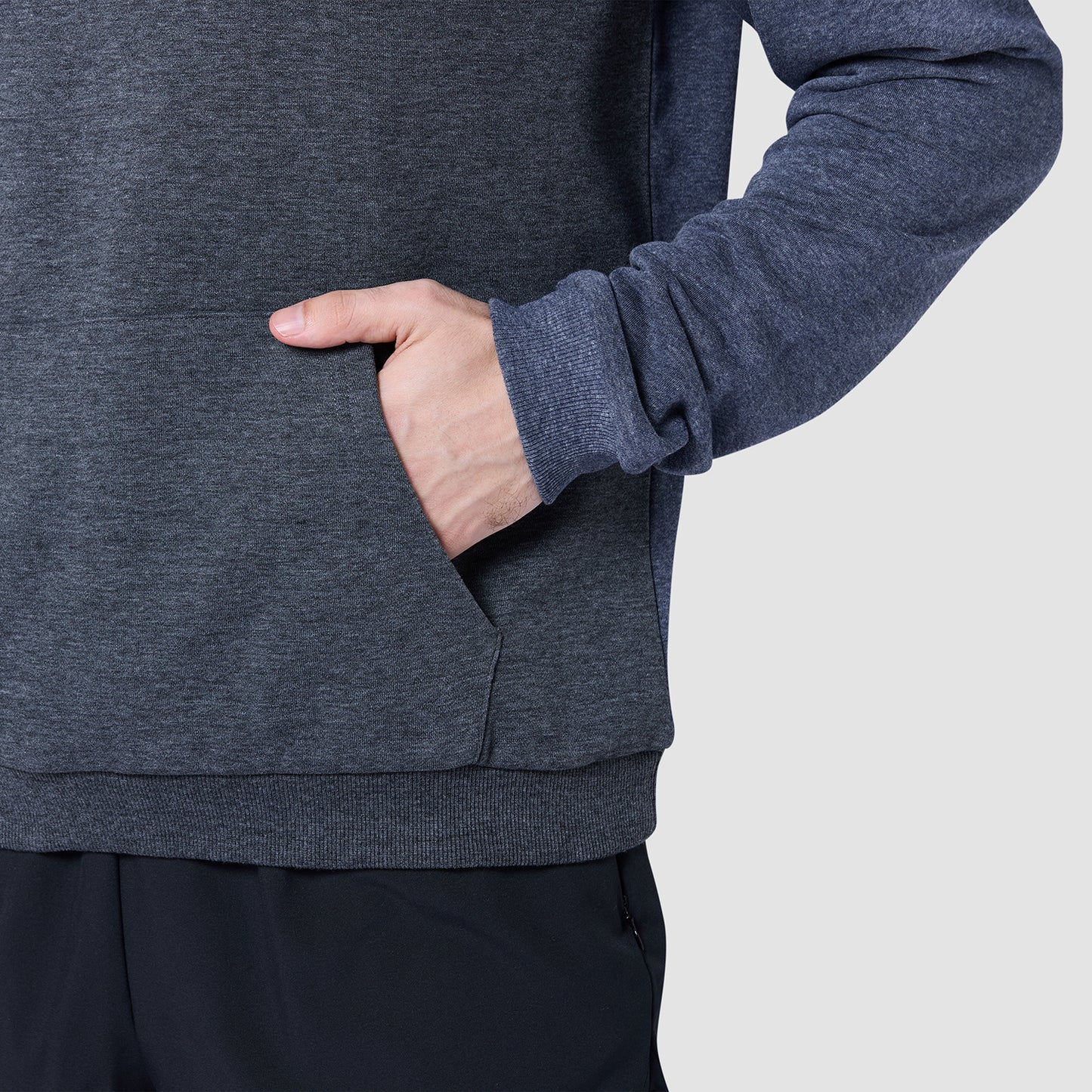  هودي كور مقسم - أسود & كحلي مارل