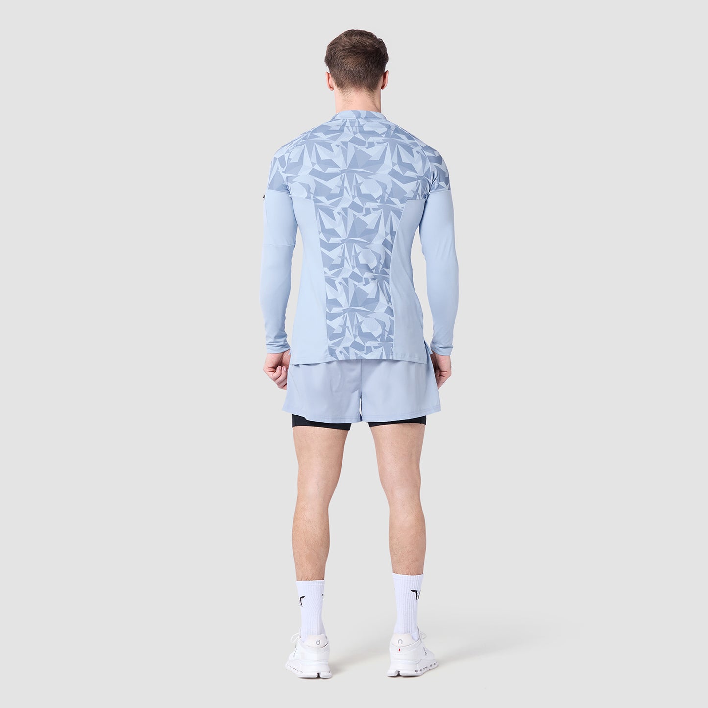 بلوزة إيفولف 2.0 للركض - نمط تموية أزرق سماوي