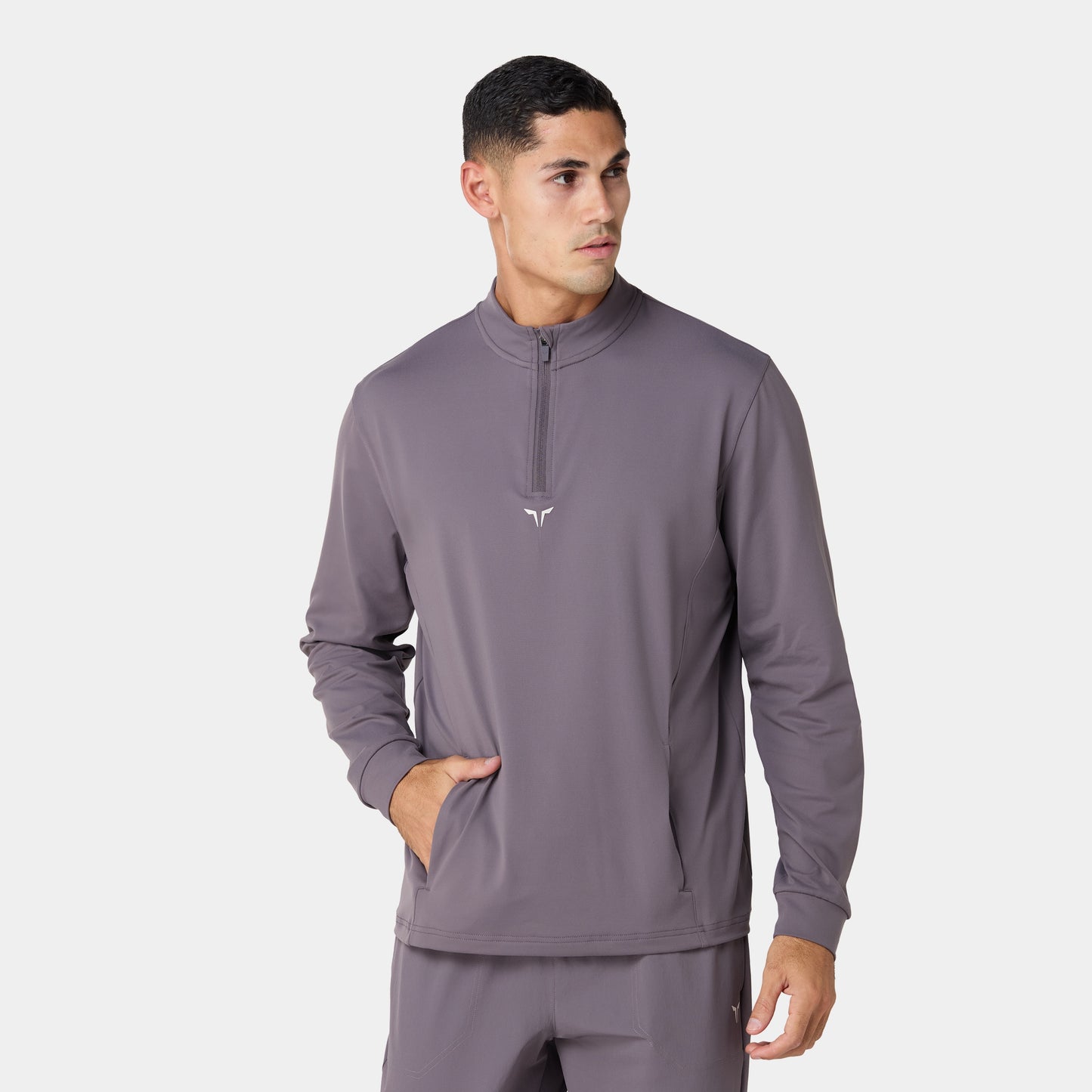 Quarter Zip Long Sleeves Training T-shirt - Rabbit