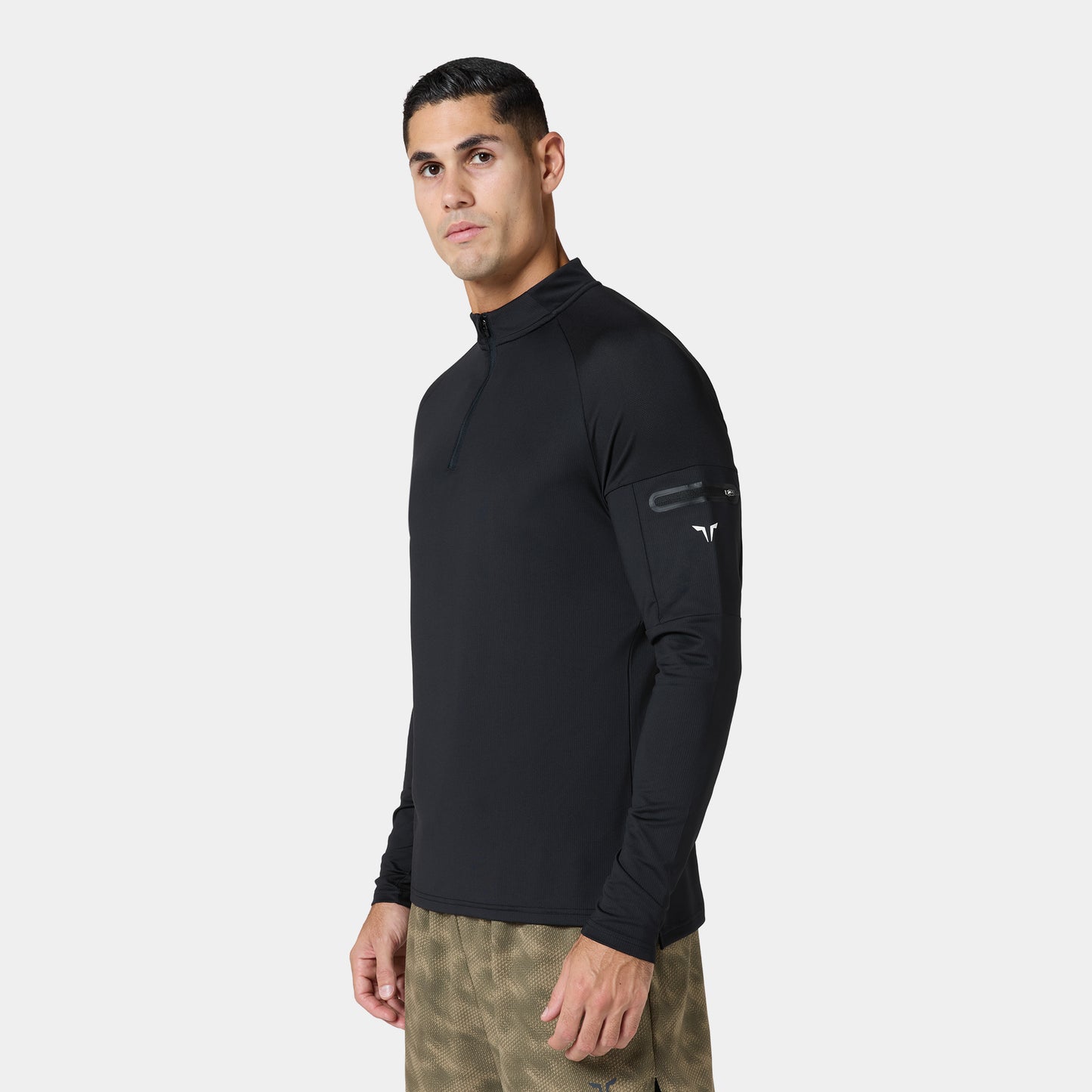 آكت دراي® الفا ربع سحاب بأكمام طويلة - أسود