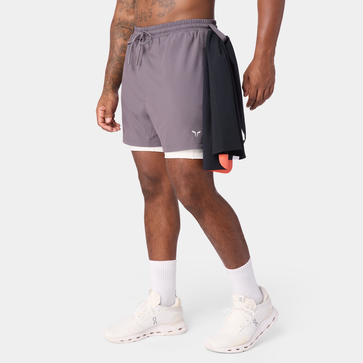 شورت فاونديشن 2 في 1 5" - رمادي ثلجي