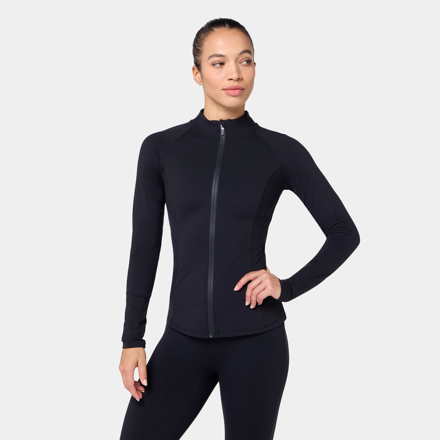 جاكيت كونتور بسحاب - أسود