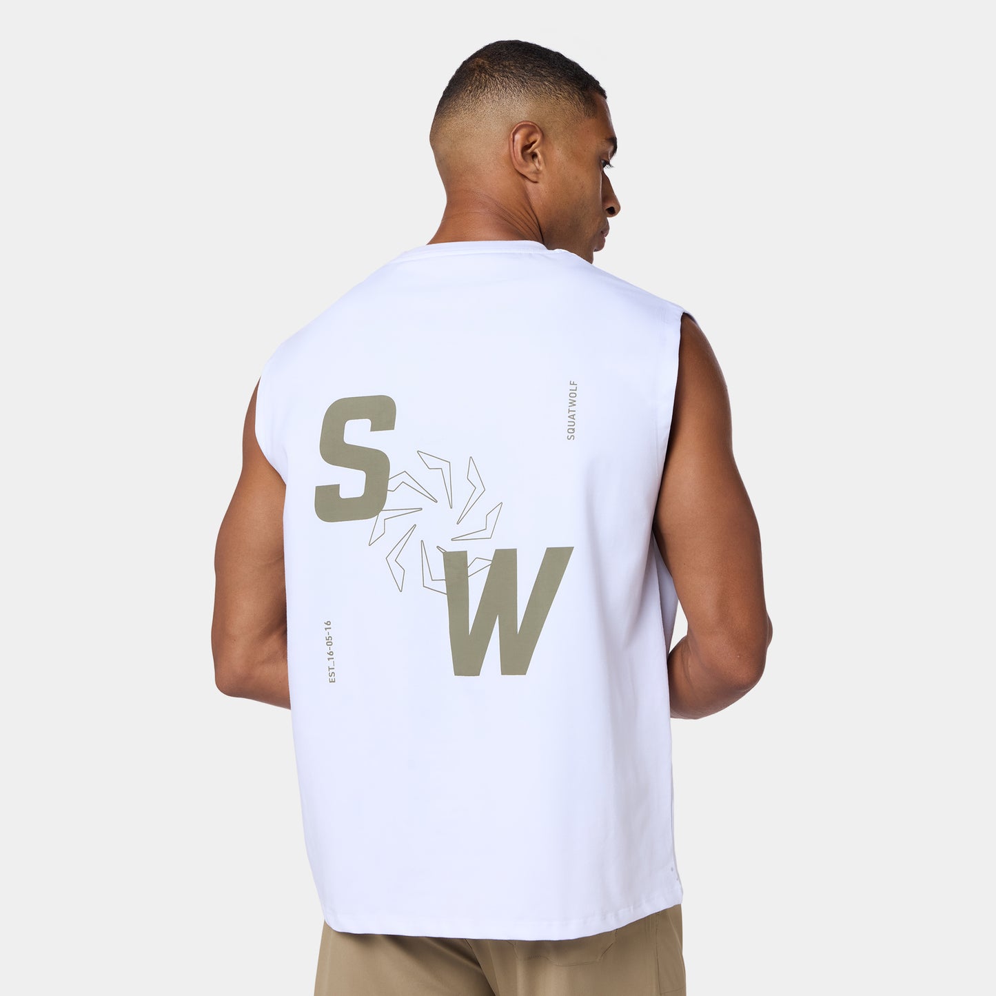 Graphic Relaxed Tank - Pearl White