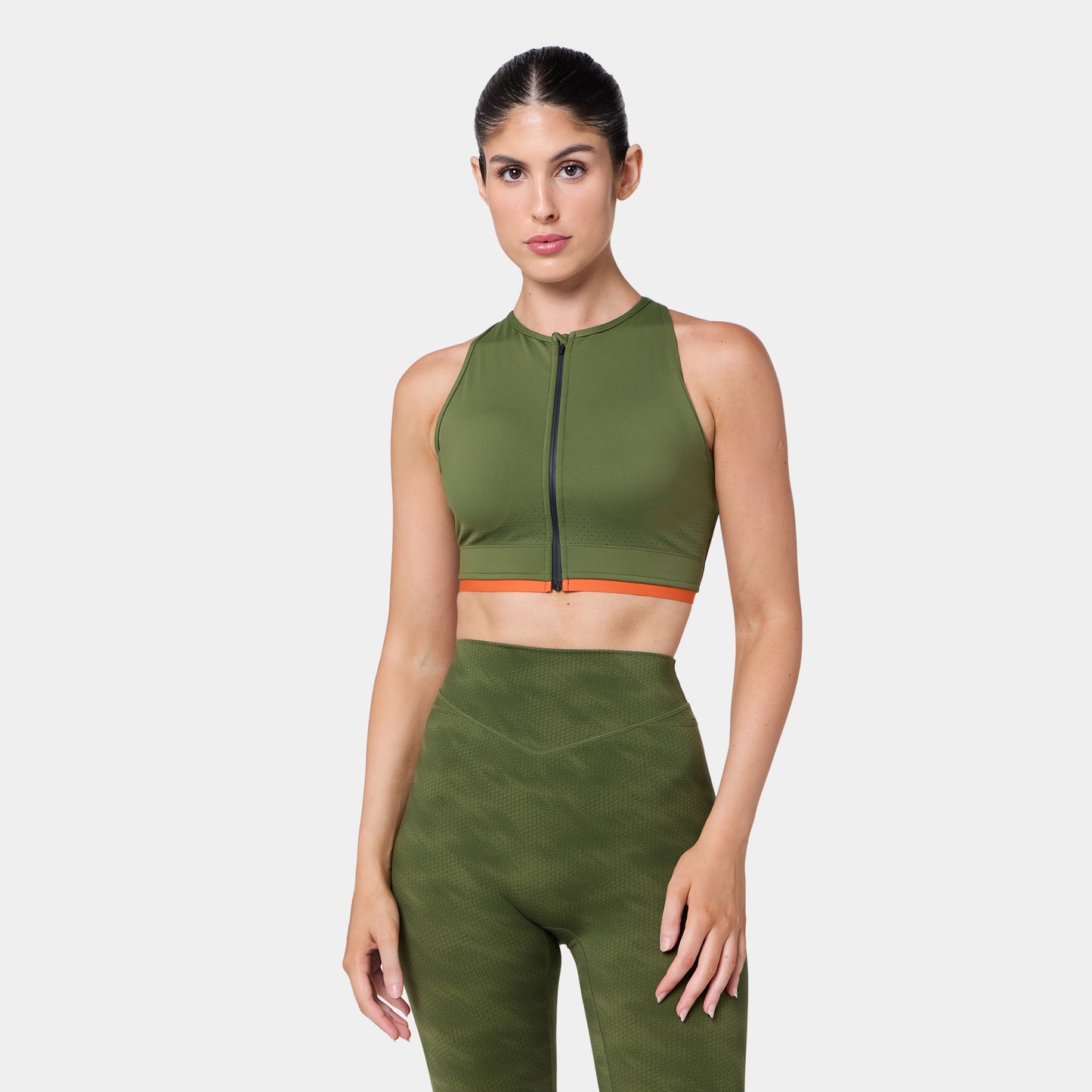 حمالة صدر بتقاطع خلفي و سحاب قابلة للتعديل - زيتي