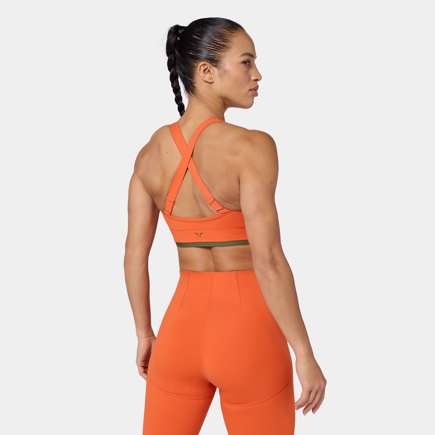 حمالة صدر بتقاطع خلفي و سحاب قابلة للتعديل - برتقالي