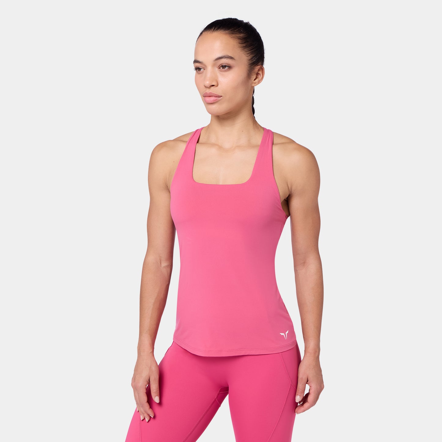 Racer Back Built In Bra Tank - Carmine