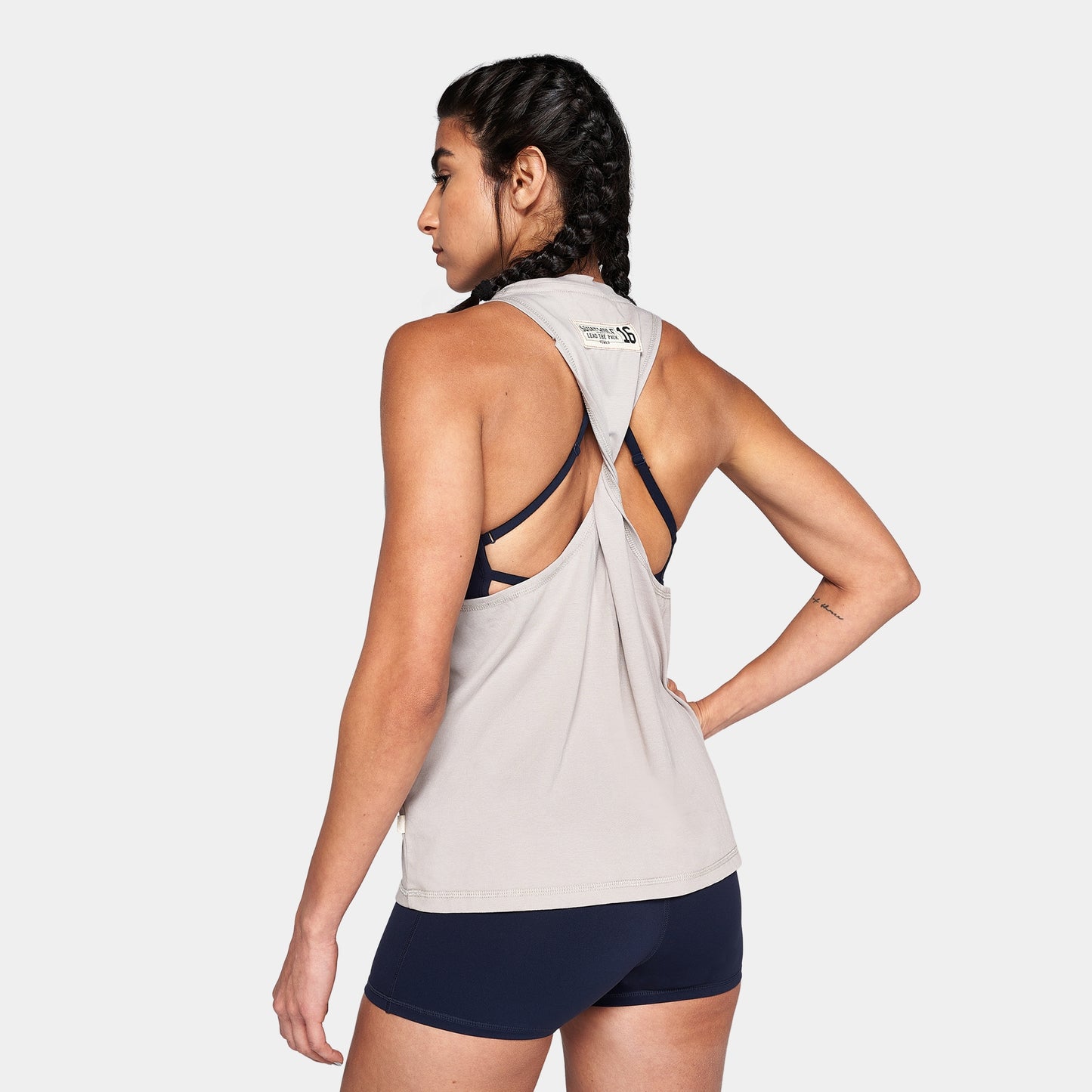 تانك بخلفية متقاطعة - بالوما رمادي فاتح