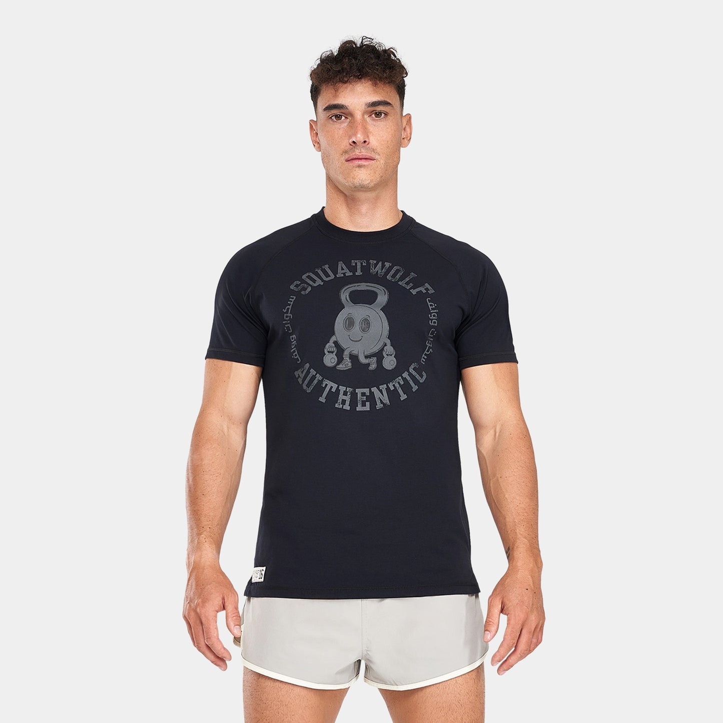 تيشيرت رغلان جرافيكي رياضي - أسود