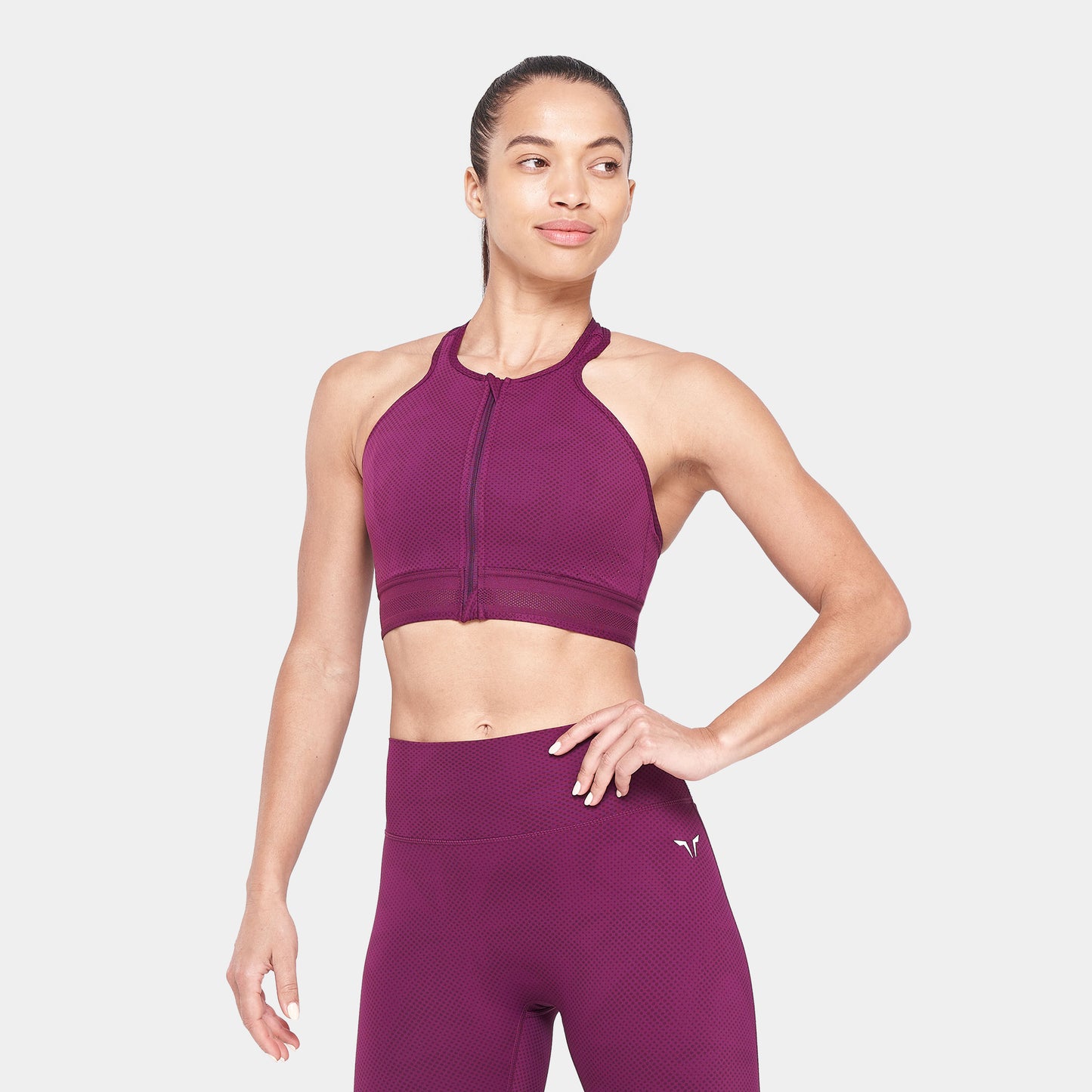 أنتيمد حمالة صدر بسحاب- طبعة كرزي داكن و بنفسجي