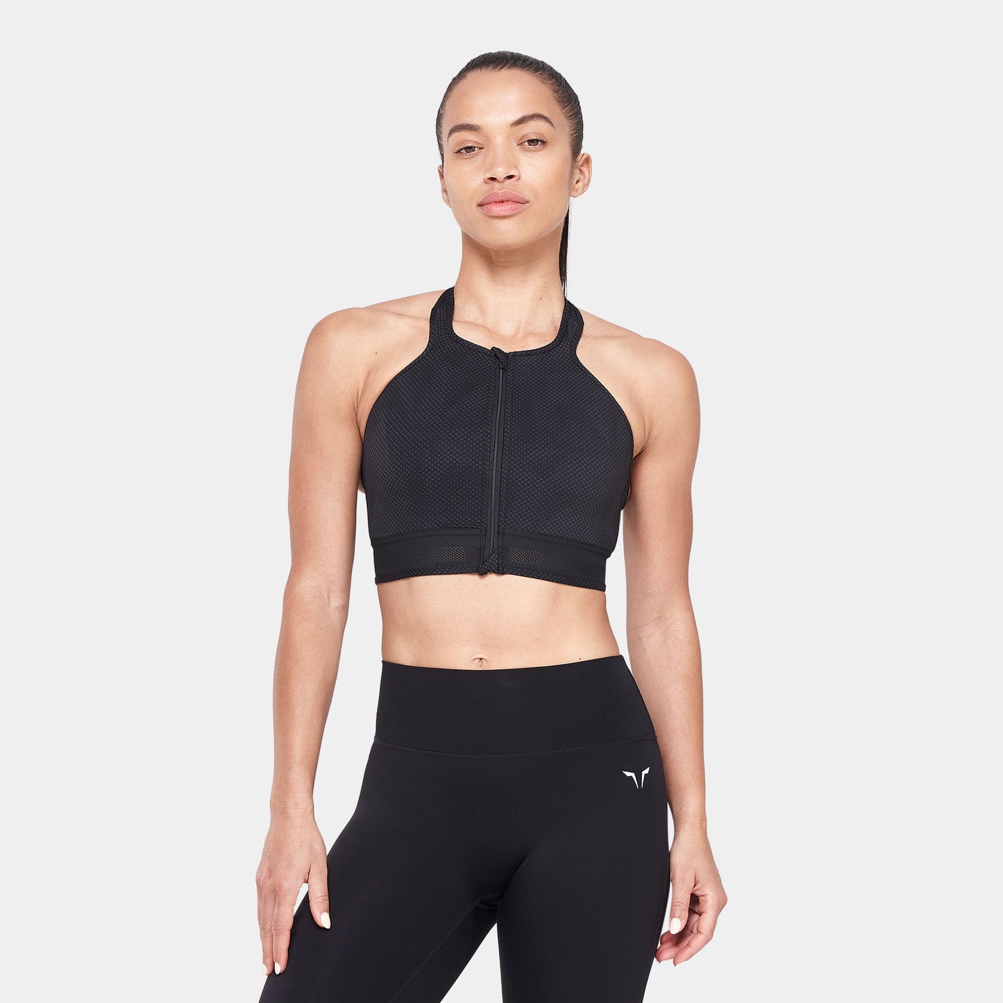 أنتيمد حمالة صدر بسحاب- طبعة أسود ورصاصي