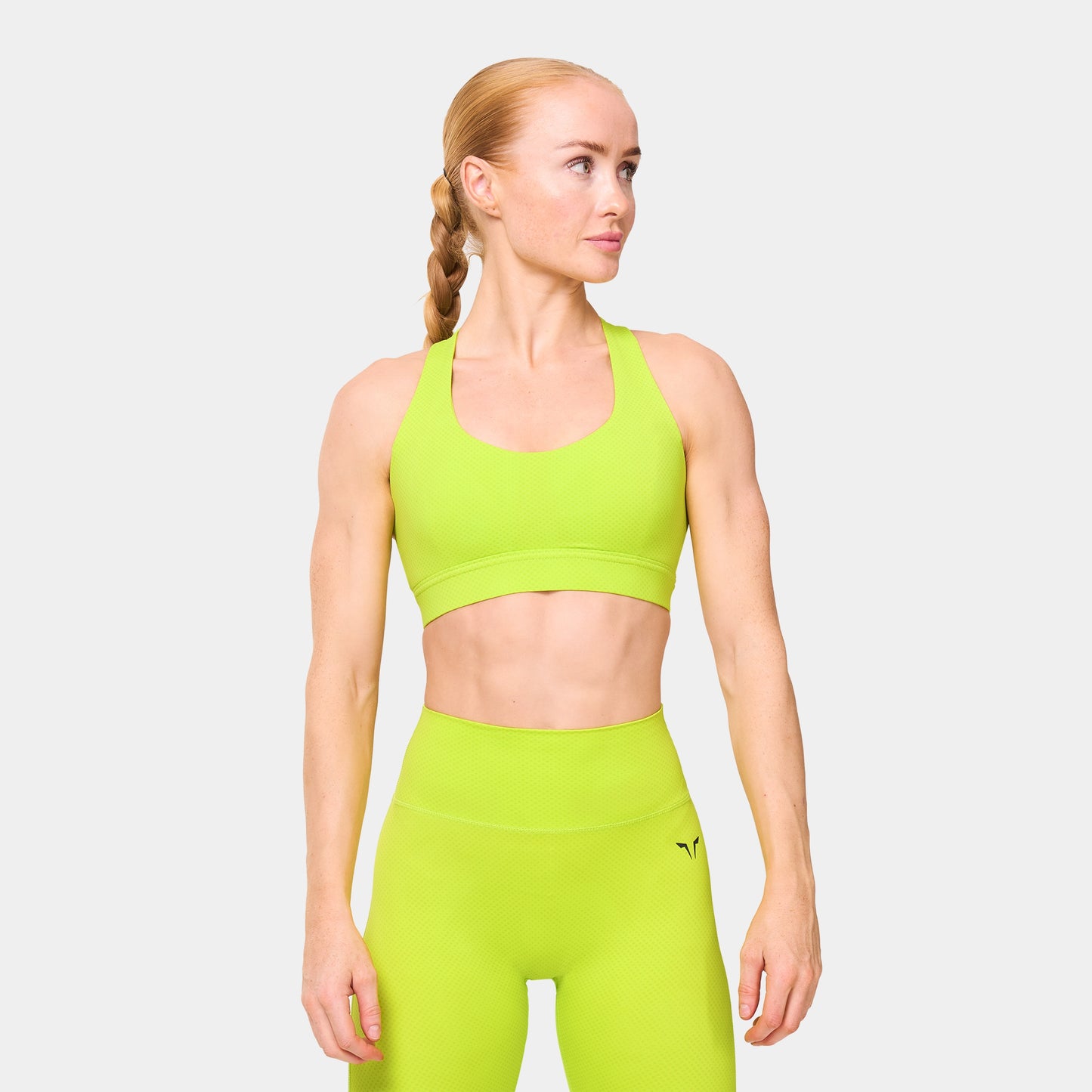 Racer Back Bra - Fluo Yellow & Green Oasis Print