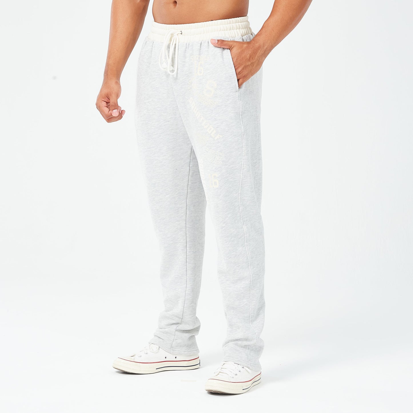Golden Era Back-On-Track Joggers - Light Grey Marl