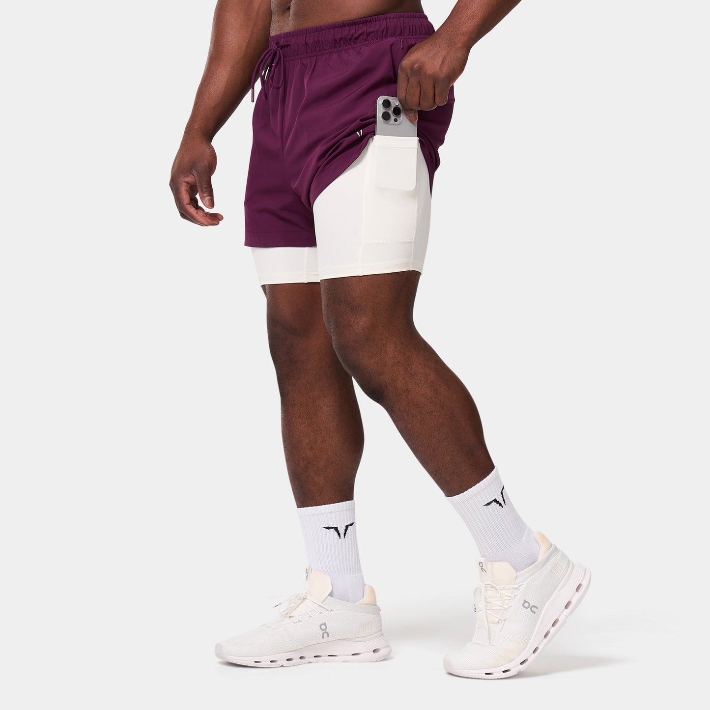 ليمتليس شورت 2 في 1 5 انش- كرزي داكن