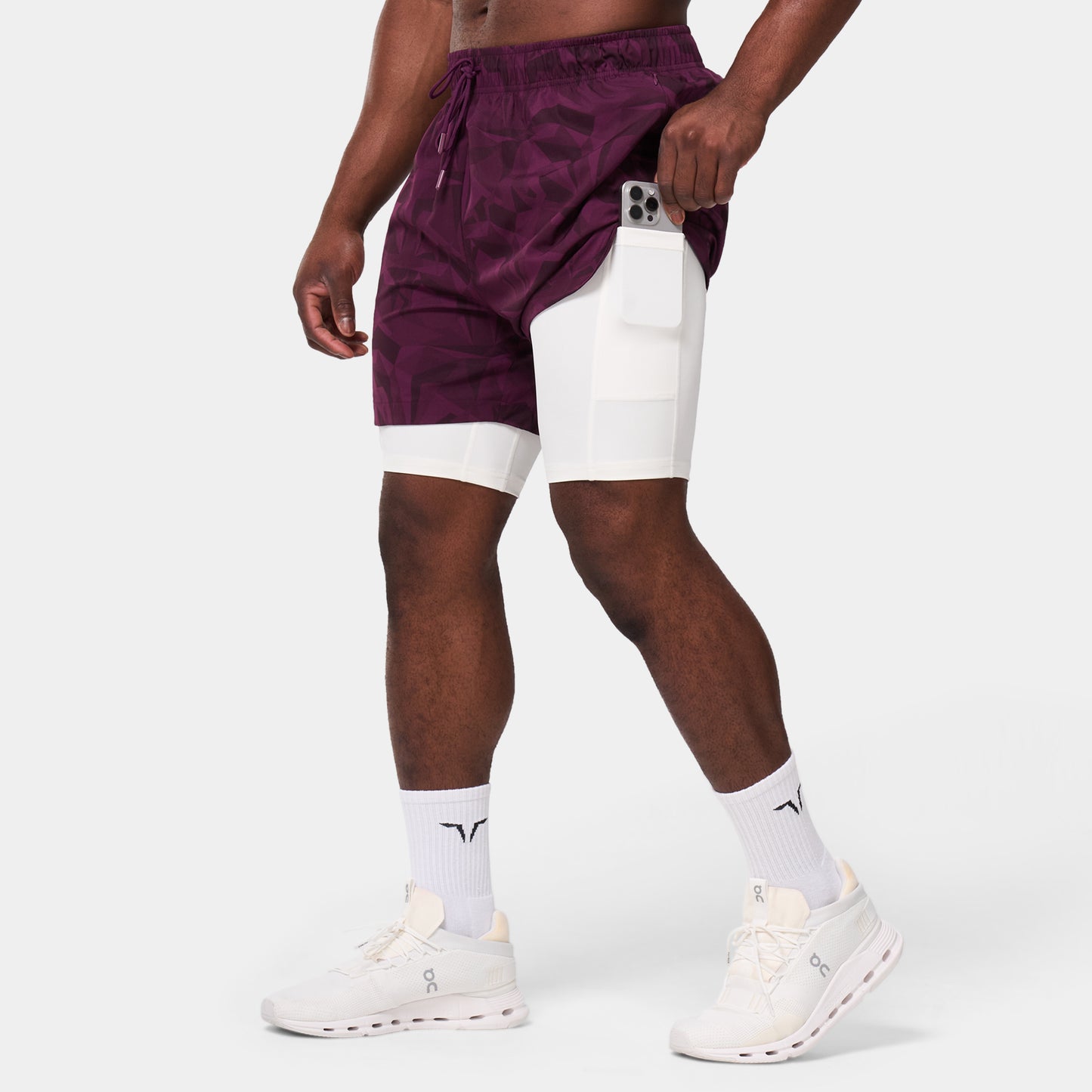 ليمتليس شورت 2 في 1 7 انش - كرزي داكن مموه