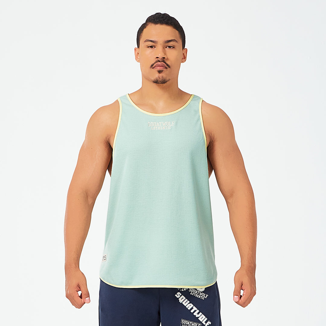Golden Era Authentic Waffle Tank - Aqua Foam