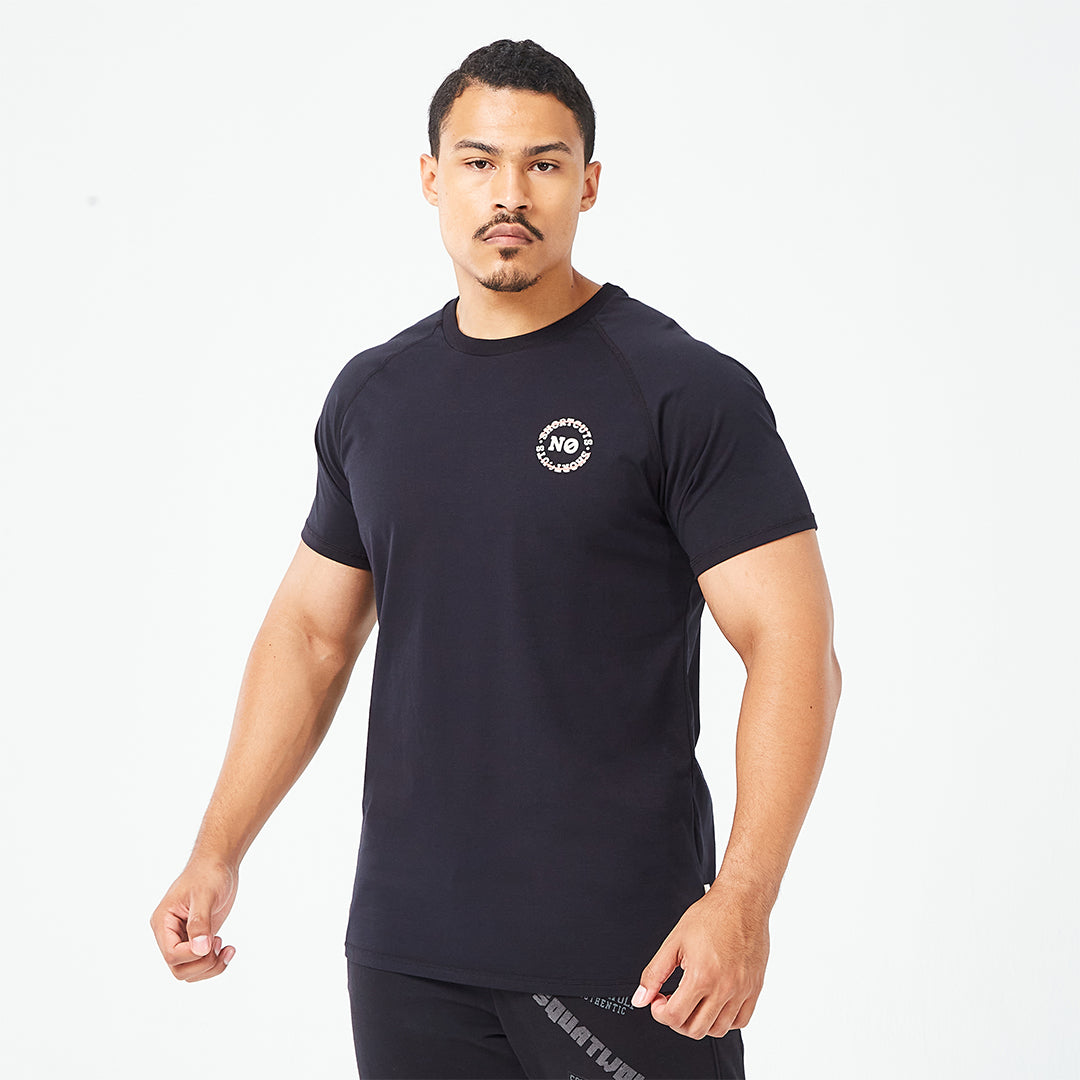 Golden Era Raglan Muscle T-shirt - Black Graphic