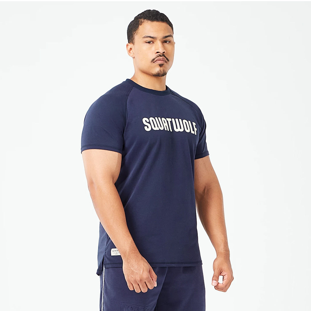 Golden Era Raglan Muscle T-shirt - Navy Graphic