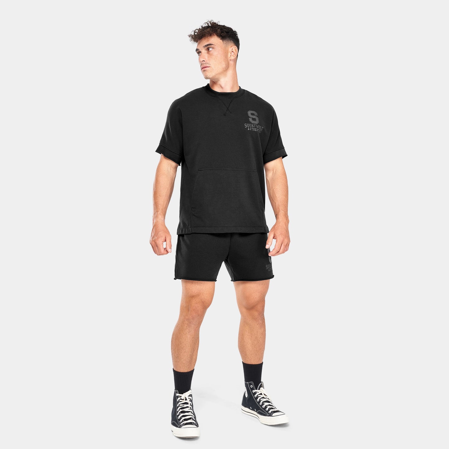 تيشيرت رياضي فضفاض - أسود