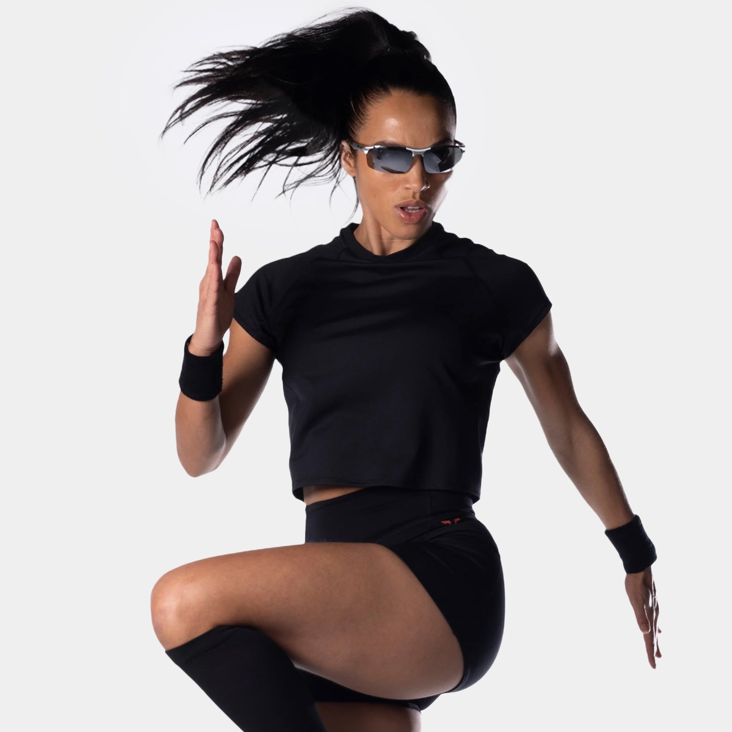 لاب 360° تيشيرت تي دراي® بفتحة رقبة  V - أسود