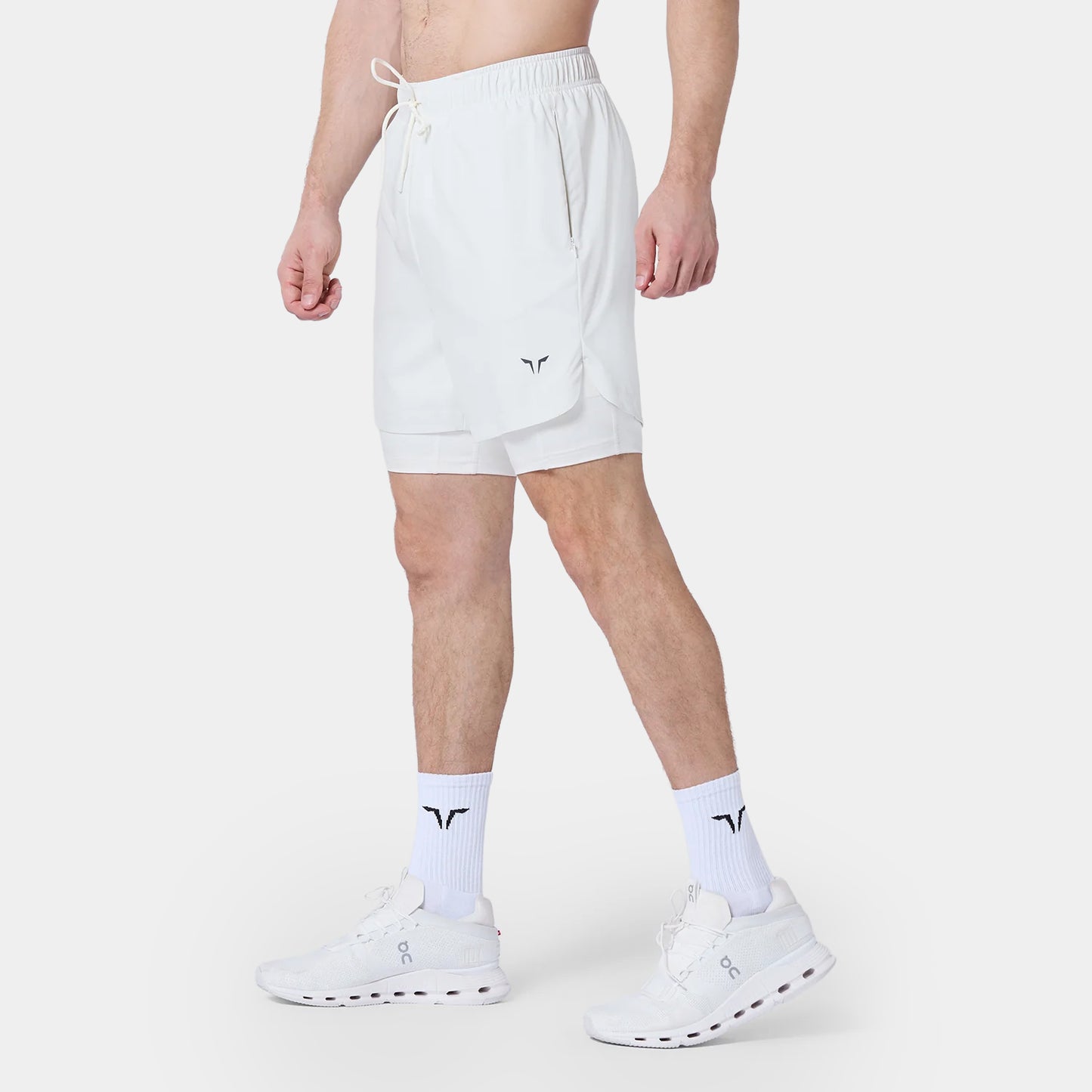 ليمتليس شورت 2 في 1 7 انش - أبيض لؤلؤي