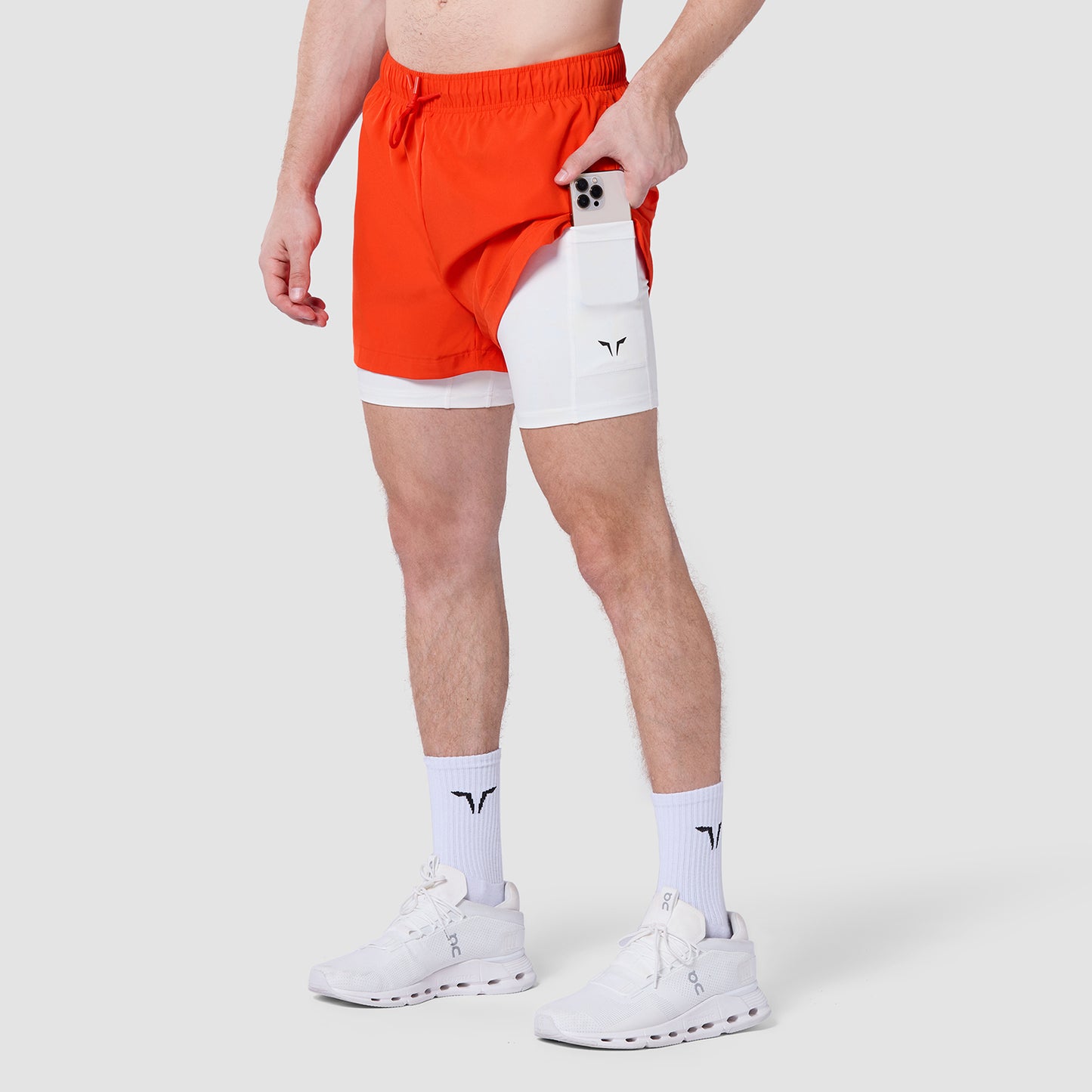 ليمتليس شورت 2 في 1 5 انش- برتقالي