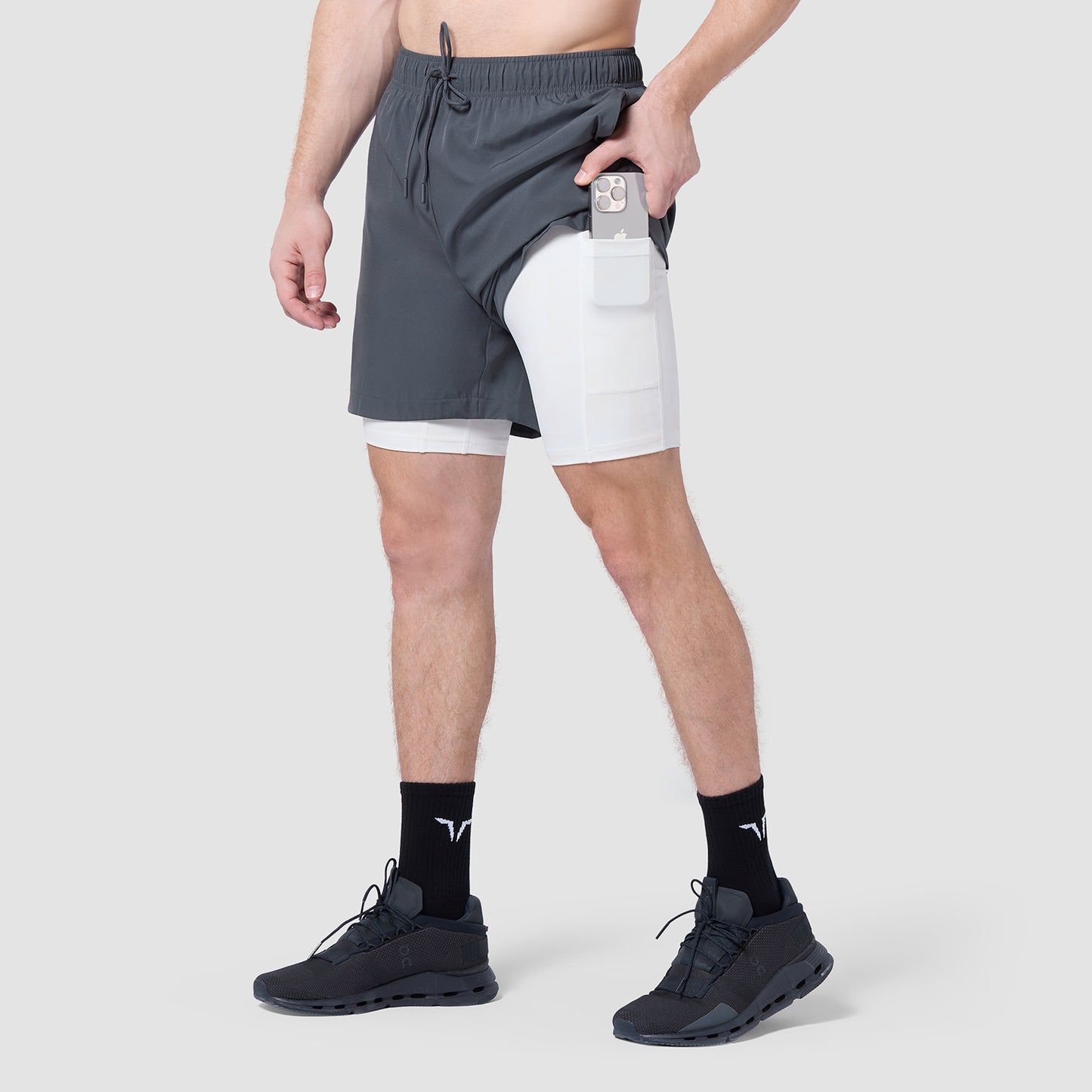 شورت ليميتليس 2 في 1 بطول 7 انش - أسفلت