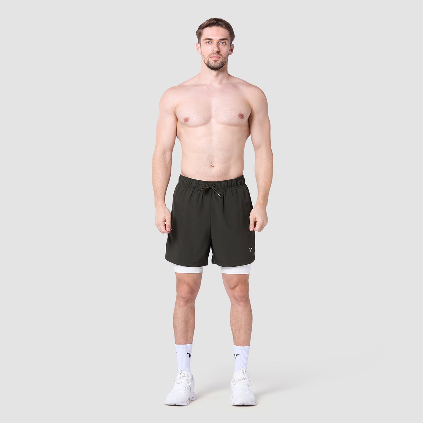 شورت ليميتليس 2 في 1 بطول 7 انش - كاكي