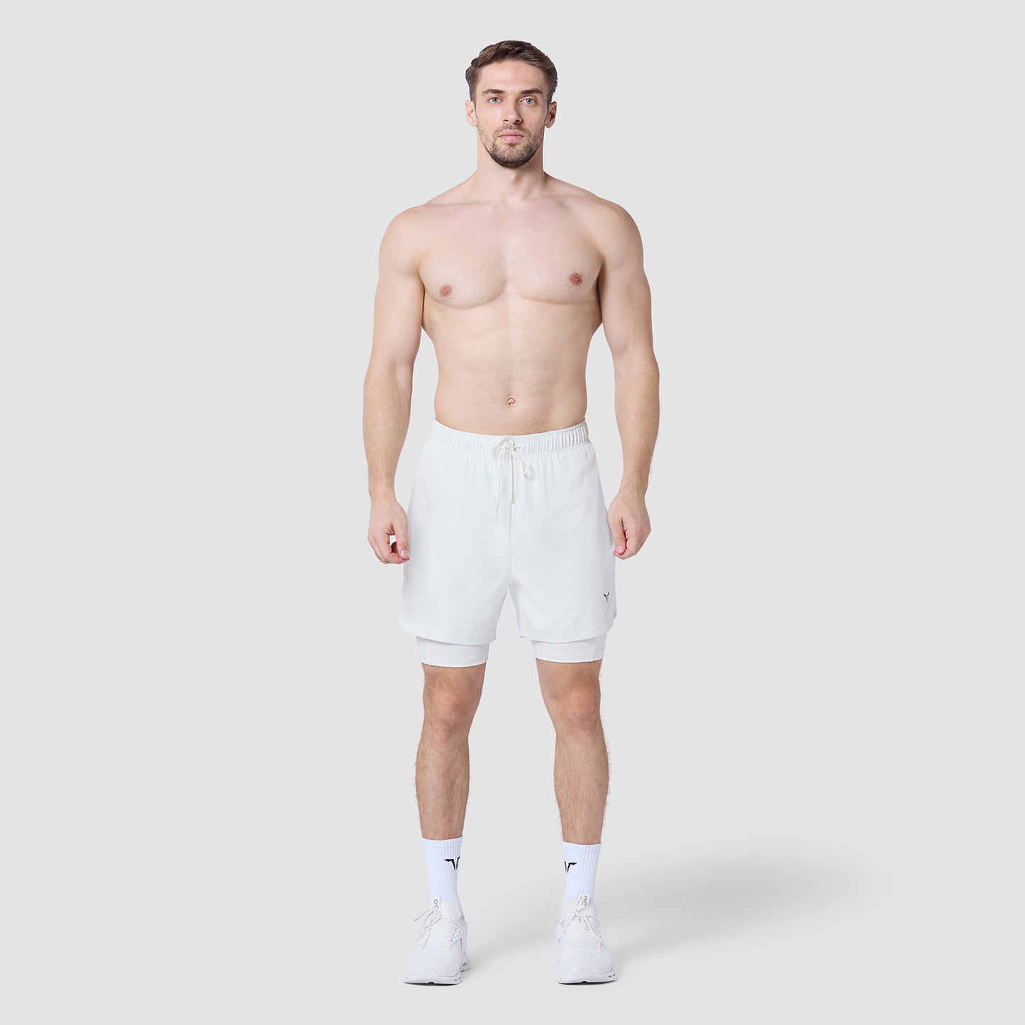 ليمتليس شورت 2 في 1 7 انش - أبيض لؤلؤي