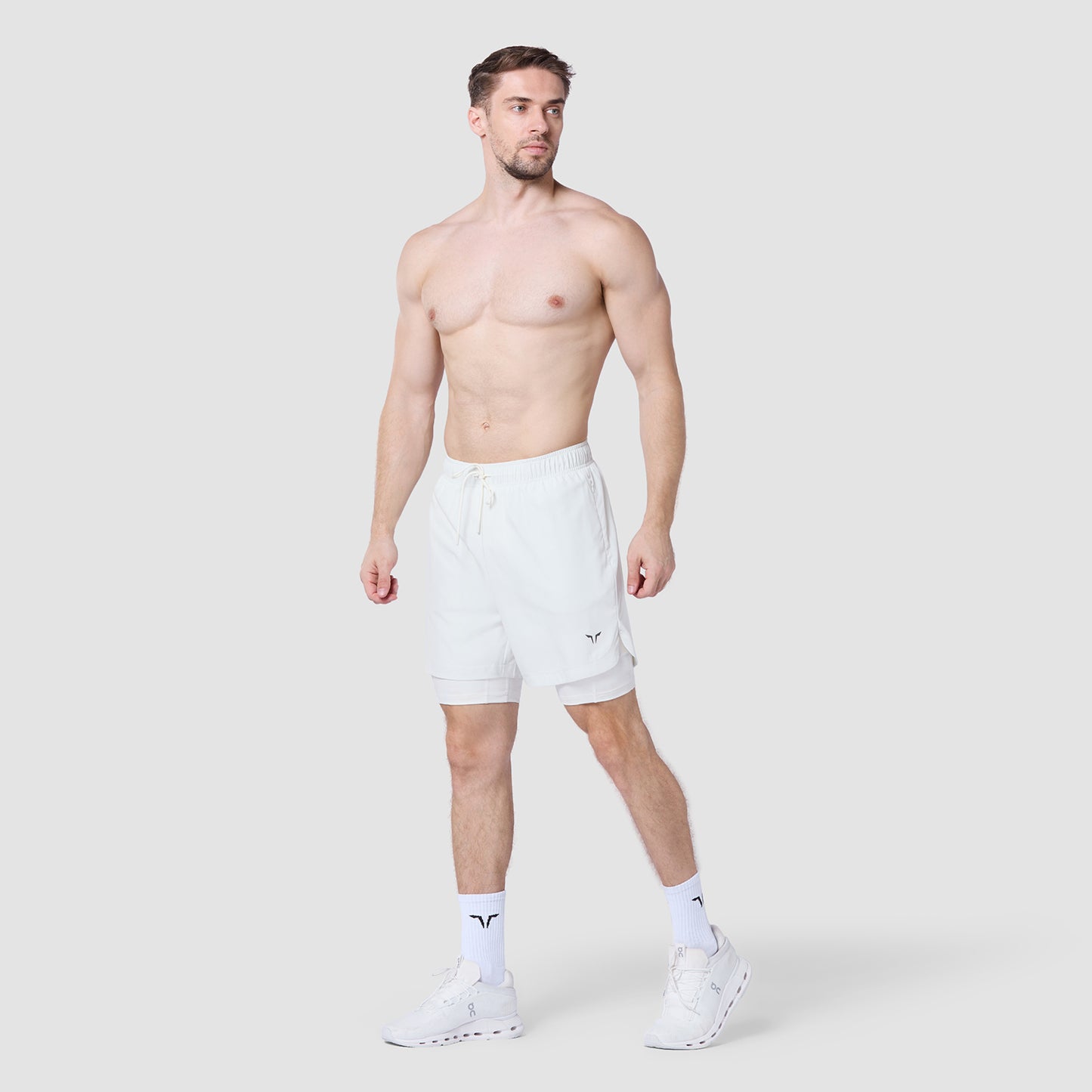 ليمتليس شورت 2 في 1 7 انش - أبيض لؤلؤي