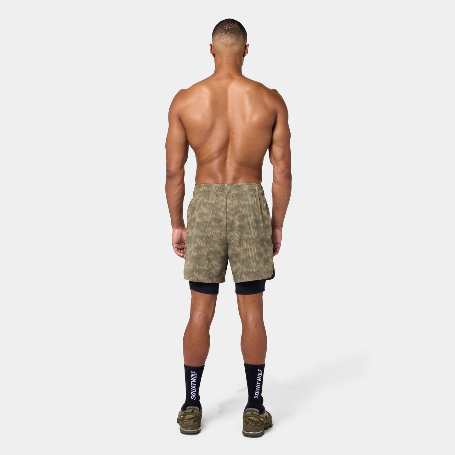 ليمتليس شورت 2 في 1 7" - طبعة زيتونية