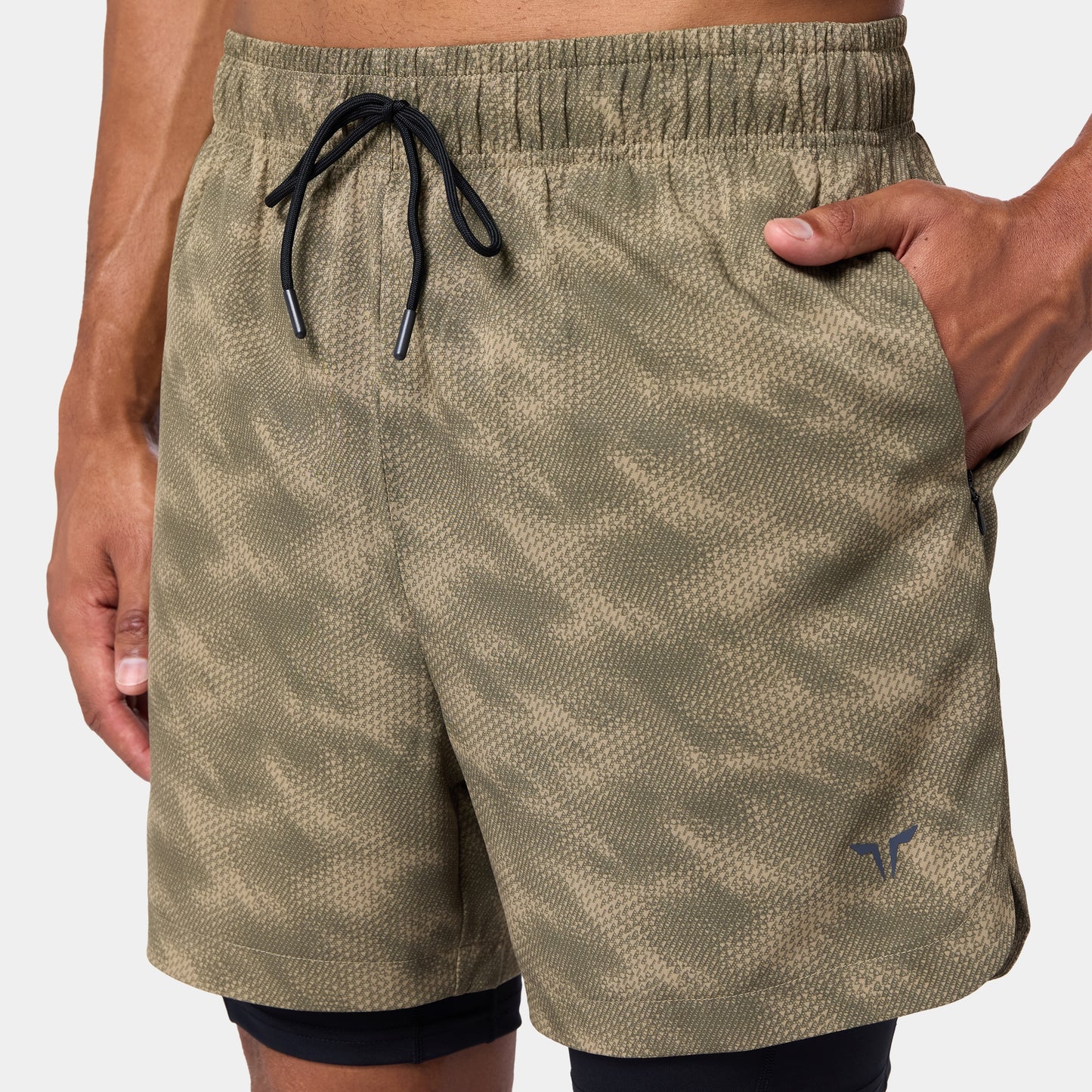 ليمتليس شورت 2 في 1 7" - طبعة زيتونية