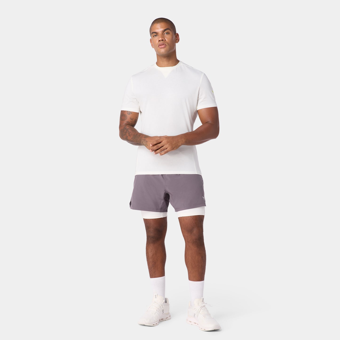 شورت فاونديشن 2 في 1 5" - رمادي ثلجي