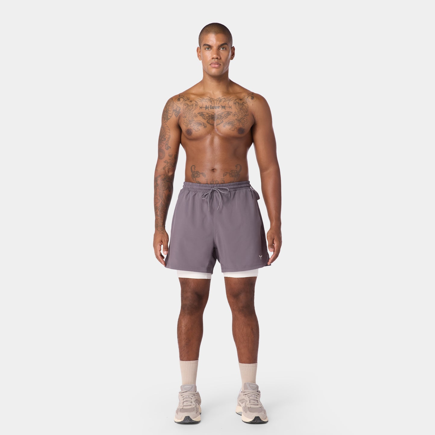 شورت فاونديشن 2 في 1 5" - رمادي ثلجي