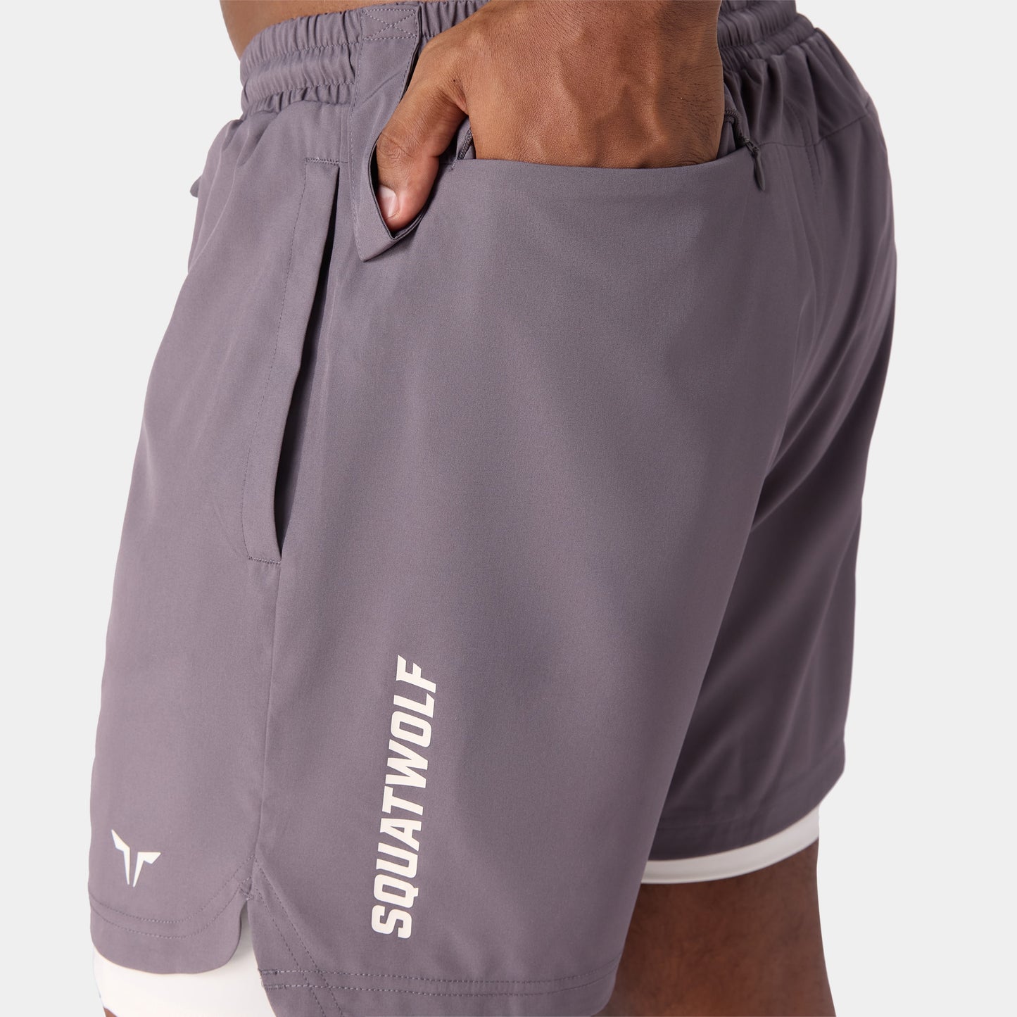 شورت فاونديشن 2 في 1 5" - رمادي ثلجي