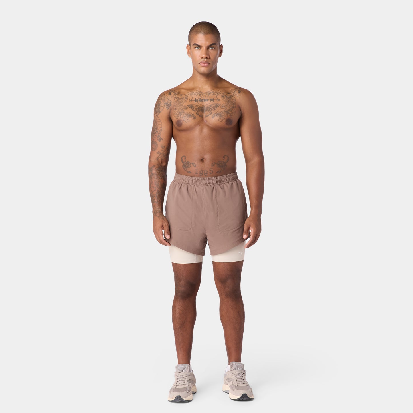 نيوتك شورت بيرفومانس 2 في 1 5" - كستنائي