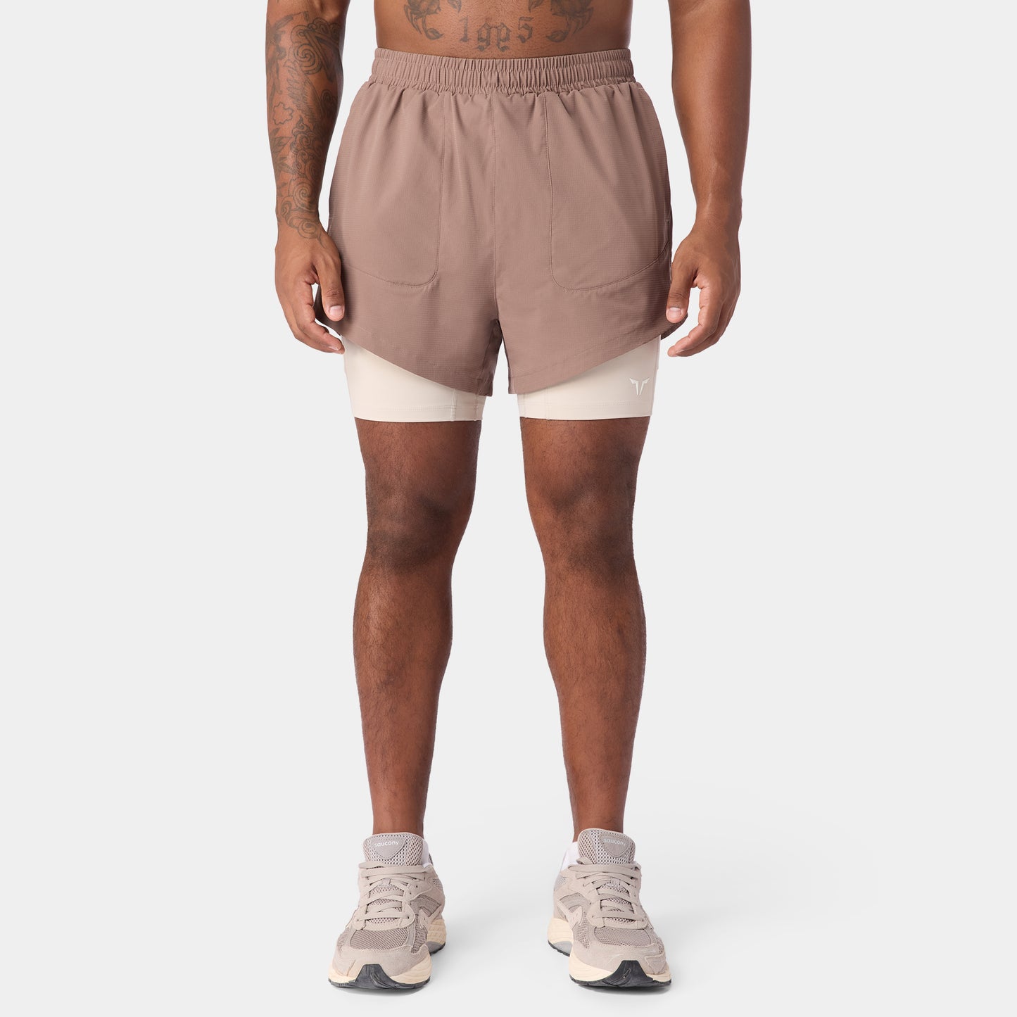 نيوتك شورت بيرفومانس 2 في 1 5" - كستنائي